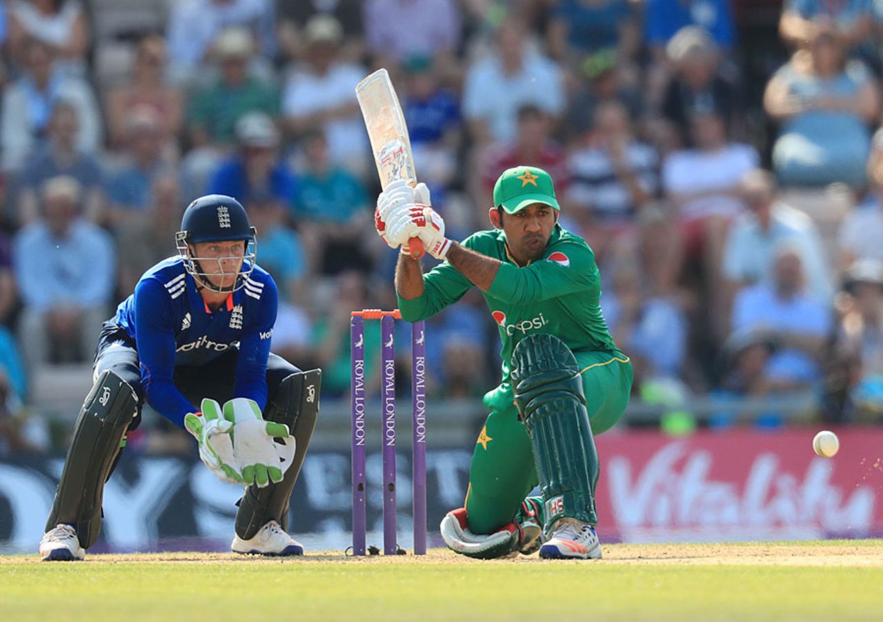 Sarfraz Ahmed hit an energetic half-century, England v Pakistan, 1st ODI, Ageas Bowl, August 24, 2016