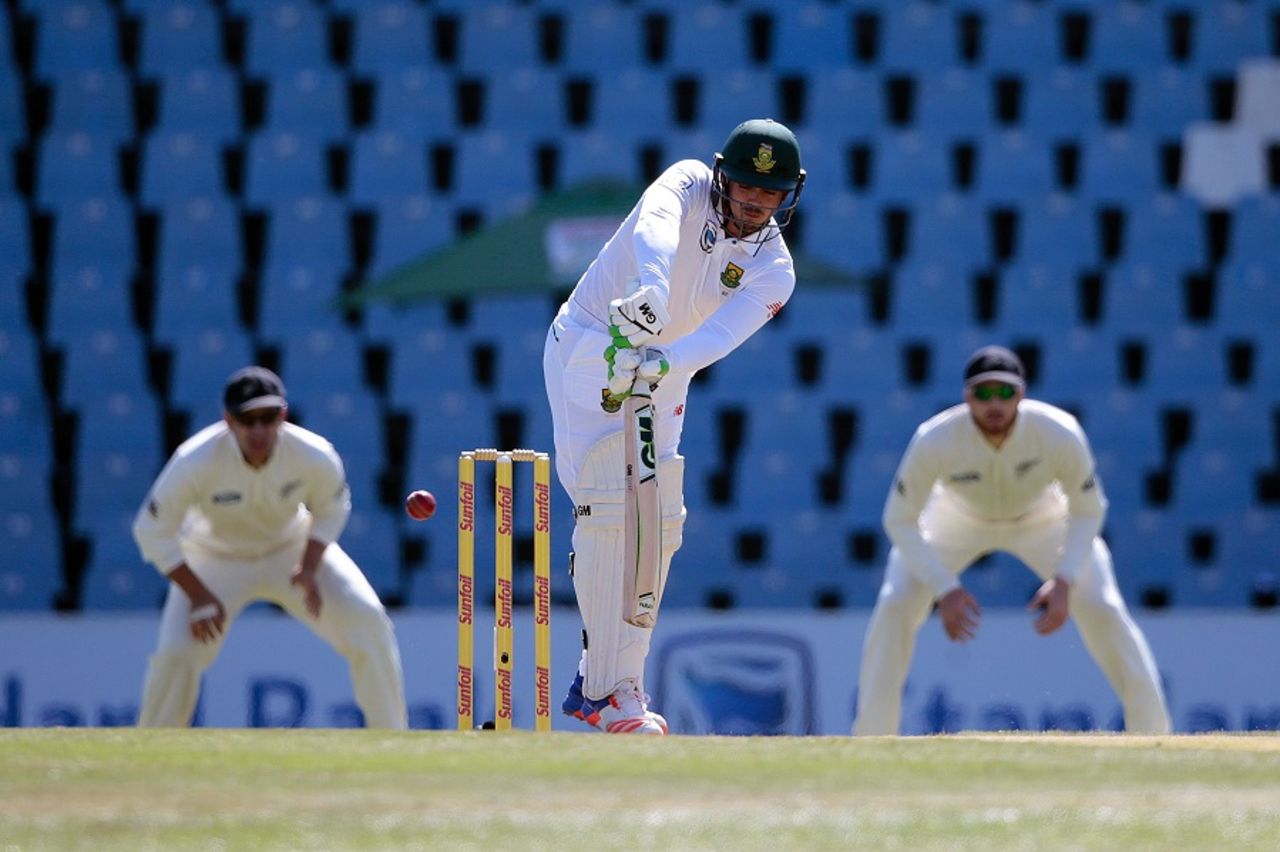 Quinton de Kock turns one away to the leg side, South Africa v New Zealand, 2nd Test, Centurion, 1st day, August 27, 2016