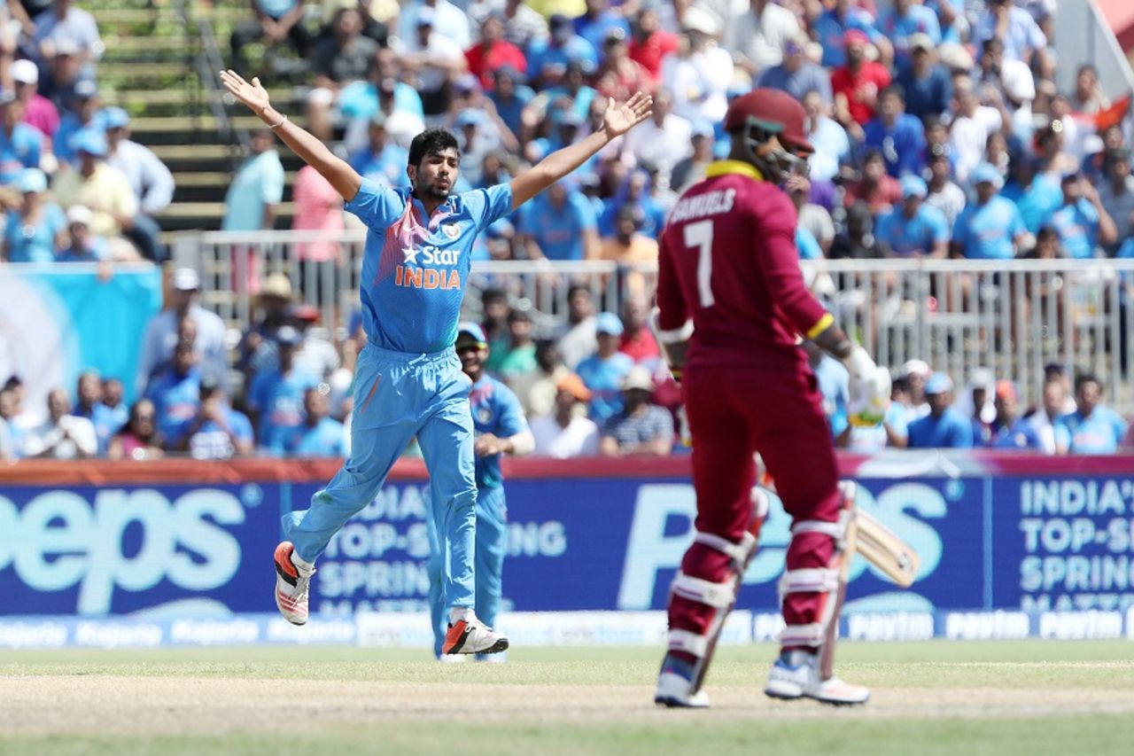 Jasprit Bumrah struck with his first ball, India v West Indies, 2nd T20I, Florida, August 28, 2016