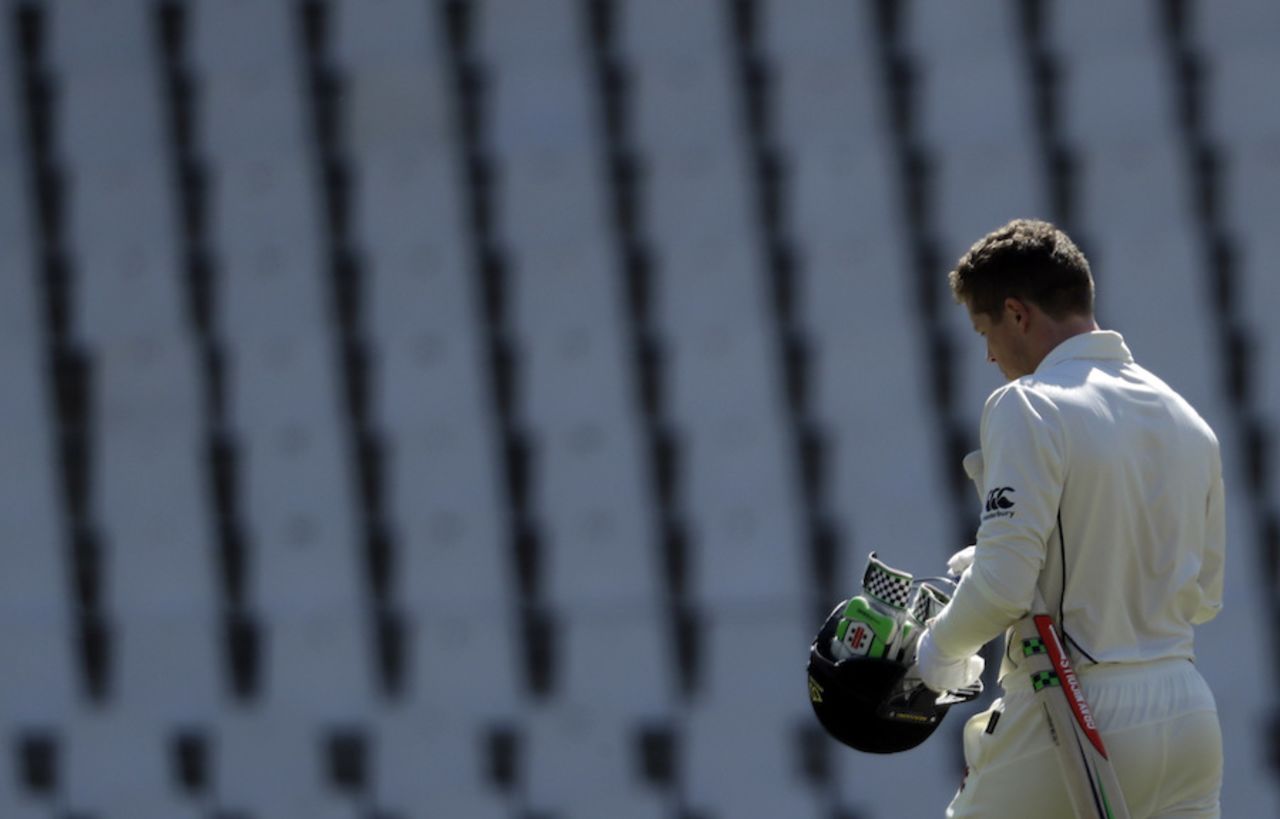 Henry Nicholls walks back after falling for 36, South Africa v New Zealand, 2nd Test, Centurion, 3rd day, August 29, 2016