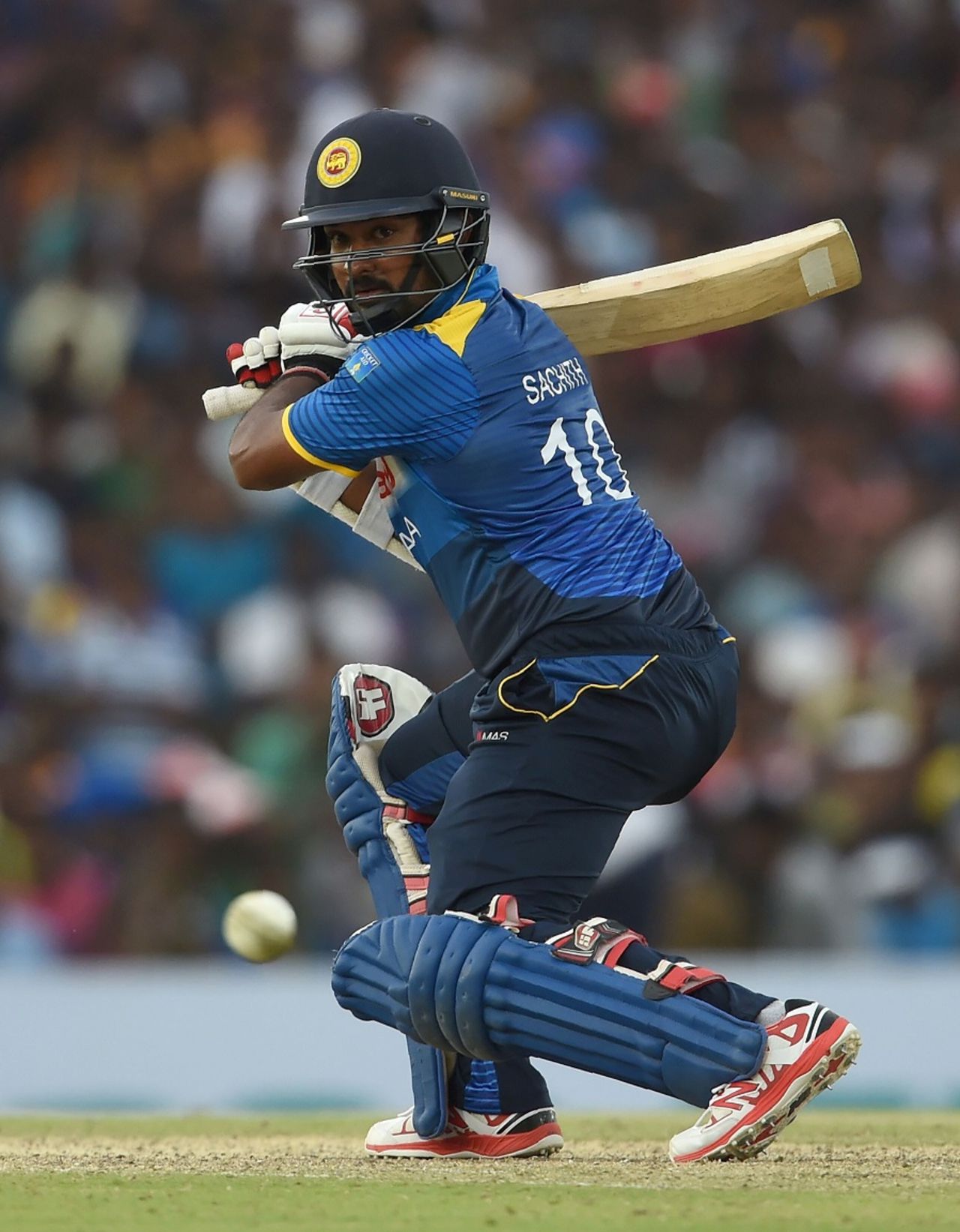 Sachith Pathirana glides the ball to third man, Sri Lanka v Australia, 4th ODI, Dambulla, August 31, 2016