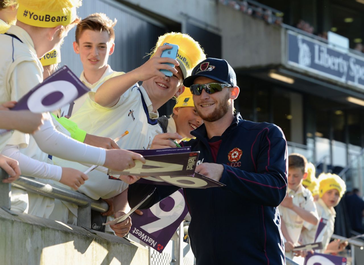 Rob Keogh signs autographs after another Northants T20 success