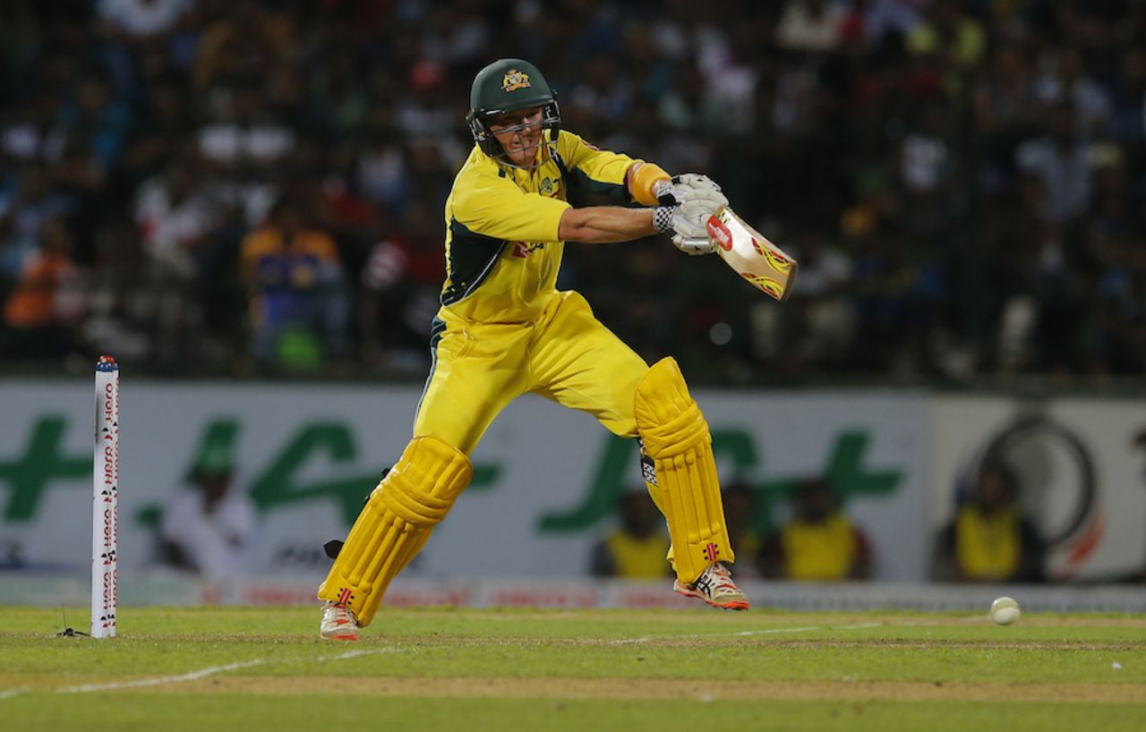 George Bailey punches off the back foot, Sri Lanka v Australia, 5th ODI, Pallekele, September 4, 2016
