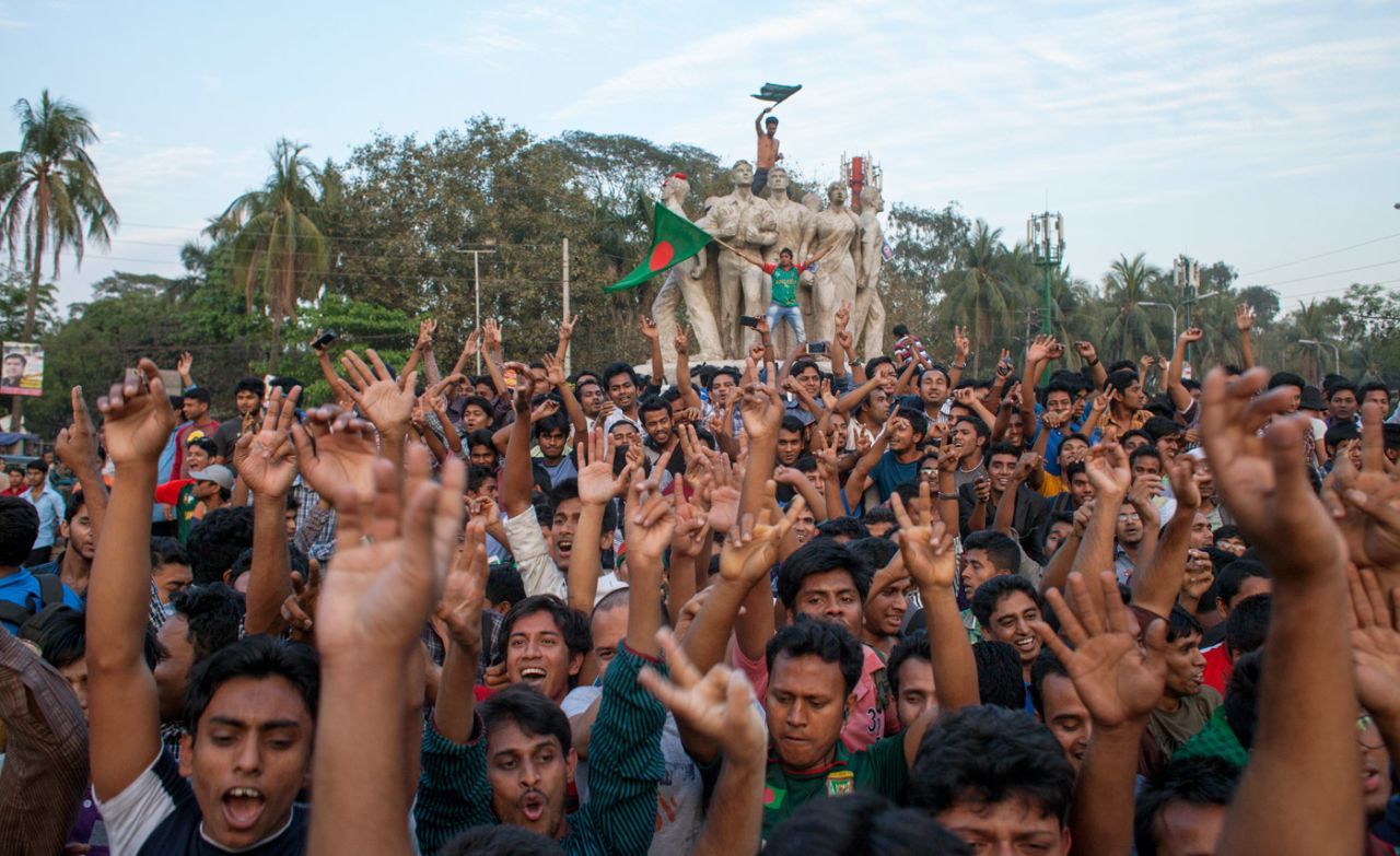Bangladesh fans celebrate in Dhaka, England v Bangladesh, World Cup 2015, Group A, Adelaide, March 9, 2015