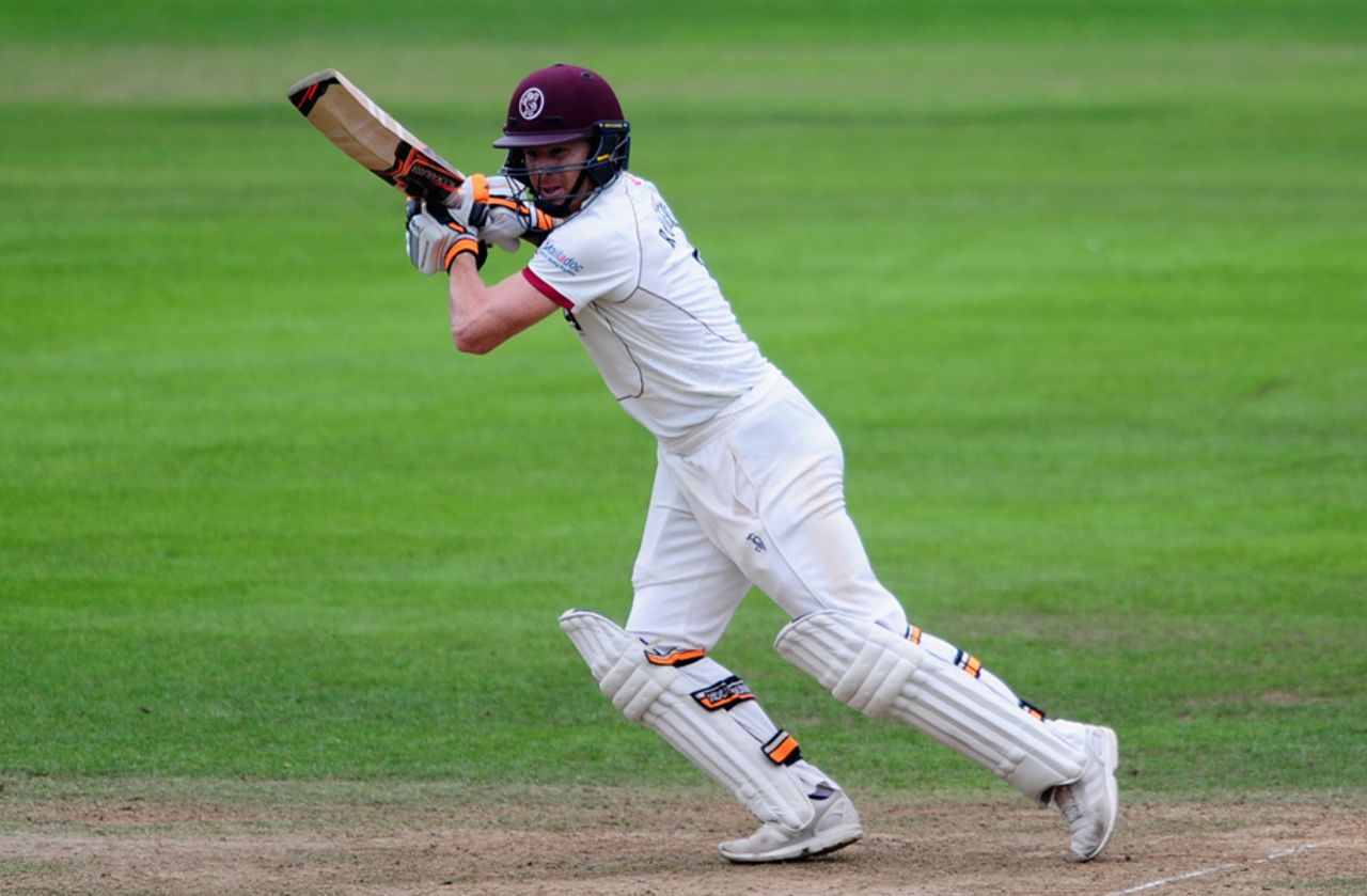 Chris Rogers, Somerset's captain, bats on Taunton's controversial pitch, Somerset v Warwickshire, County Championship, Division One, Taunton, 2nd day, September 7, 2016