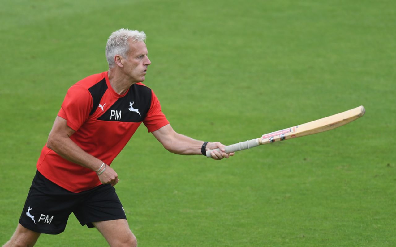 Peter Moores, named as Nottinghamshire head coach, takes the pre-match warm-up, Nottinghamshire v Middlesex, County Championship, Division One, Trent Bridge, 2nd day, September 7, 2016