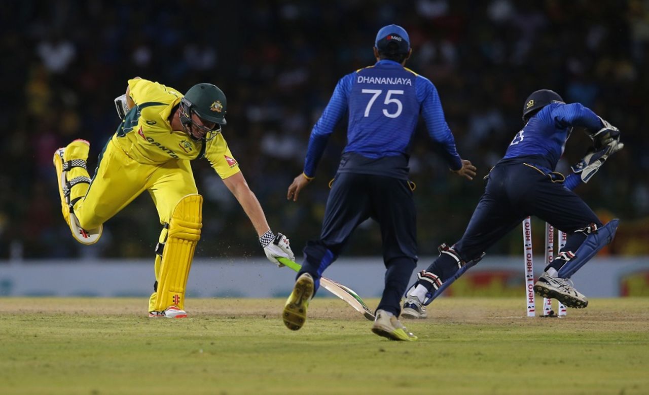 James Faulkner was run out with the spinners creating some panic, Sri Lanka v Australia, 2nd T20I, Colombo, September 9, 2016