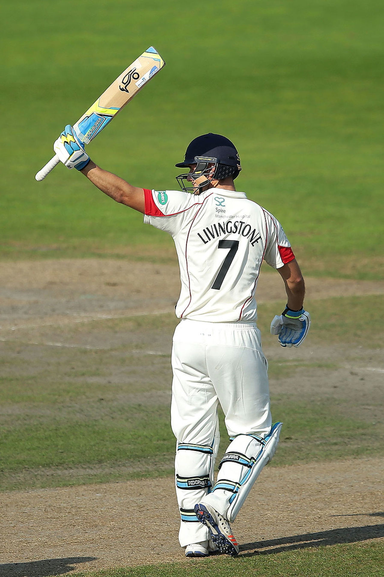 Liam Livingstone brings up his half-century, Lancashire v Middlesex, County Championship, Division One, Old Trafford, 3rd day, September 14, 2016