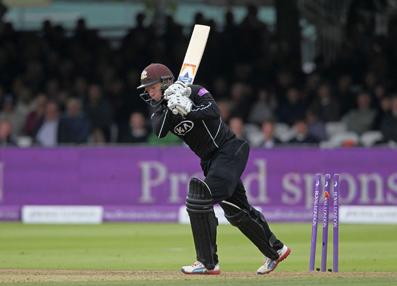 Gareth Batty was bowled for a duck, Surrey v Warwickshire, Royal London Cup Final, Lord's, September 17, 2016
