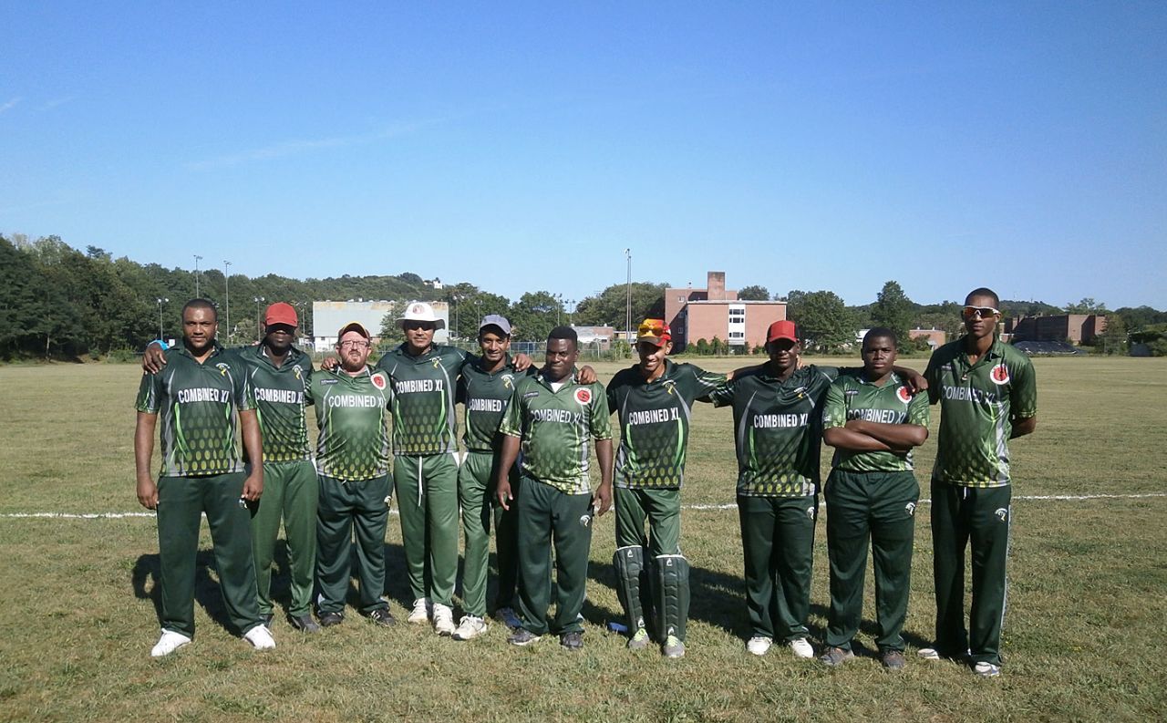 Halmer's Combined Caribbean XI line up for a club game in the South Connecticut League, New Haven, September 2016