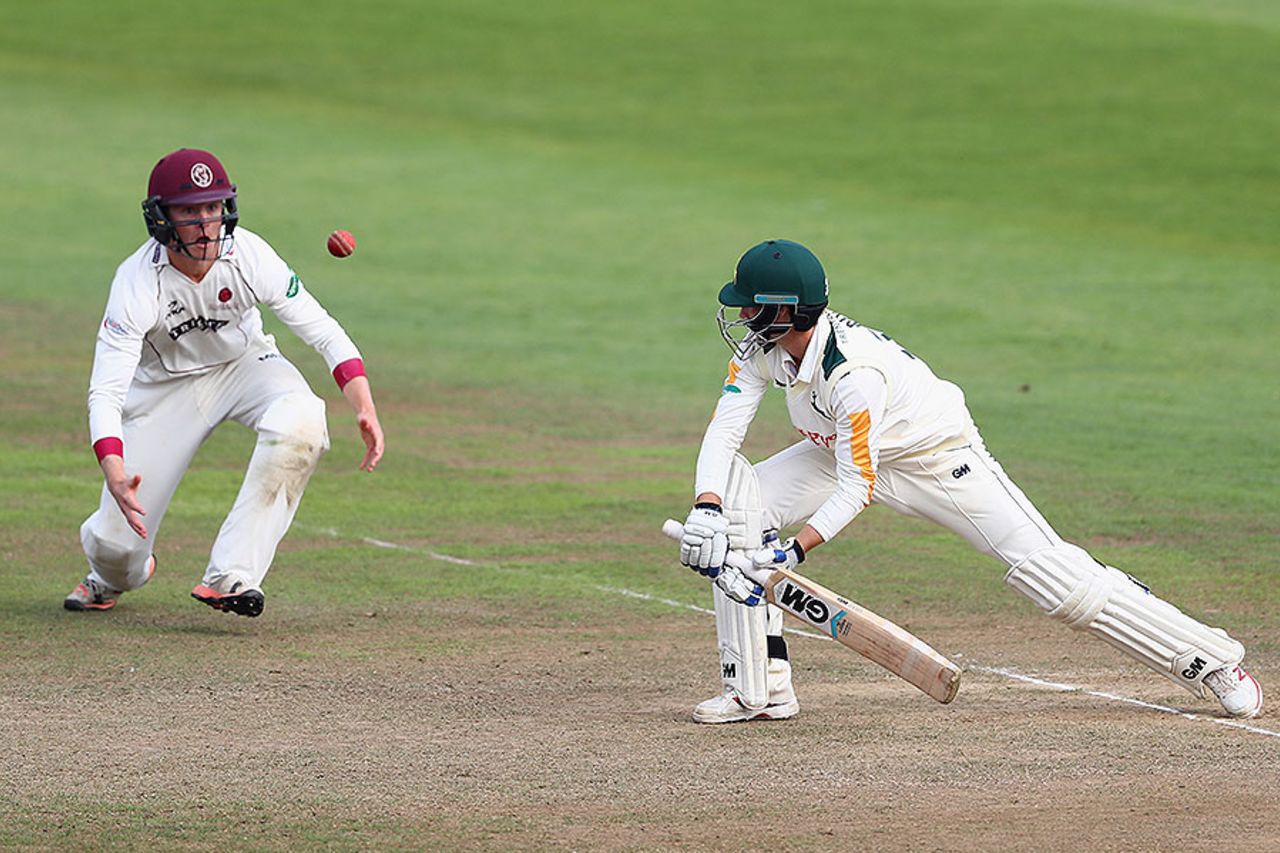Tom Abell pounces at short leg to remove Billy Root, Somerset v Nottinghamshire, County Championship, Division One, Taunton, 2nd day, September 21, 2016