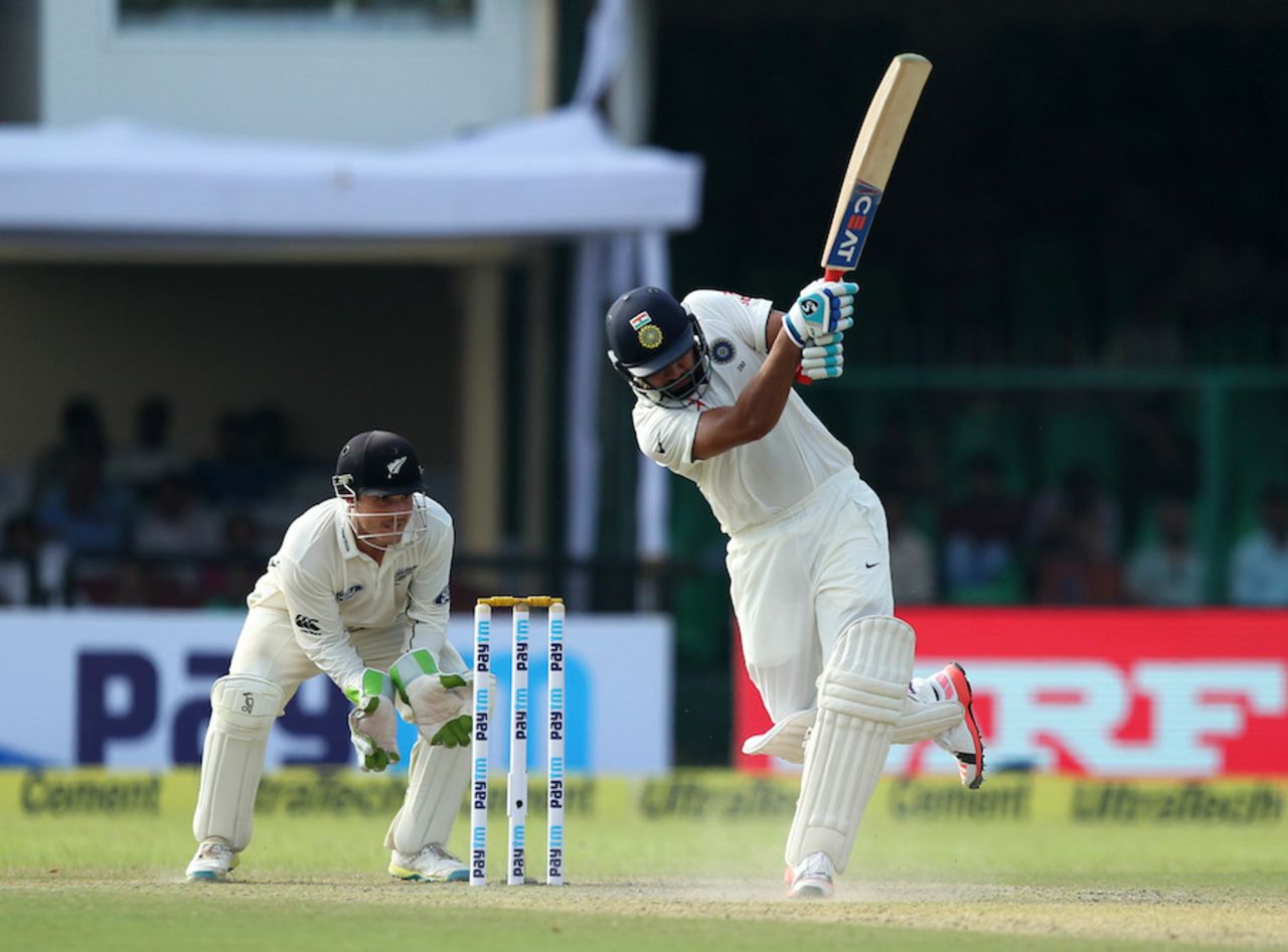 Rohit Sharma goes for a big shot, India v New Zealand, 1st Test, Kanpur, 1st day, September 22, 2016