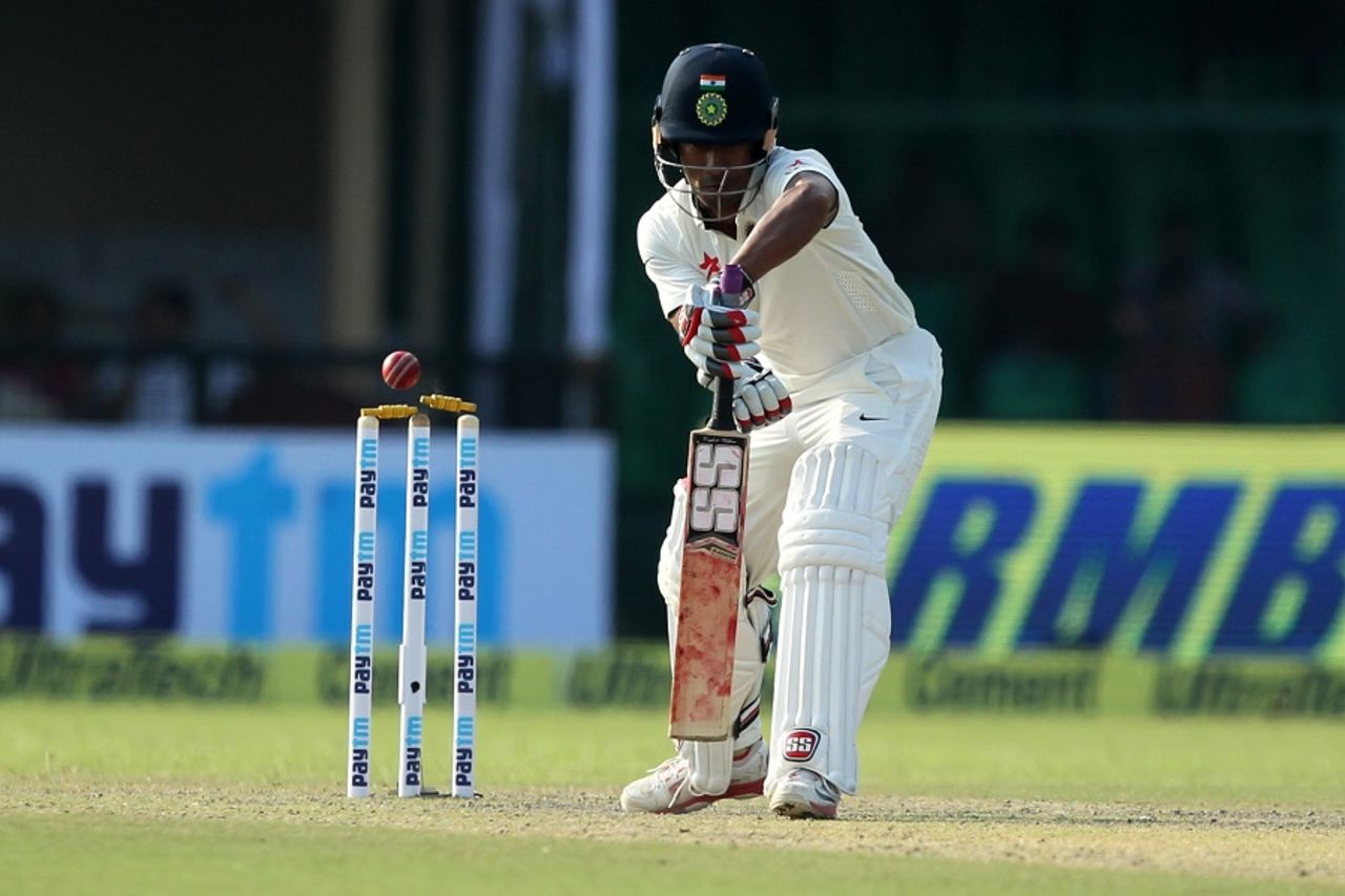 Wriddhiman Saha received a peach from Trent Boult and was dismissed for a second-ball duck, India v New Zealand, 1st Test, Kanpur, 1st day, September 22, 2016