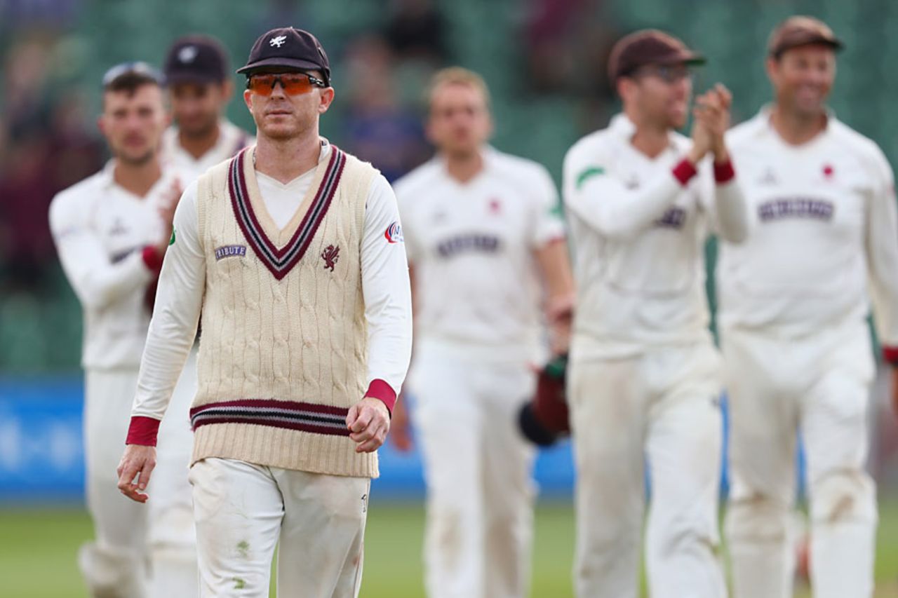 Chris Rogers leads Somerset off, Somerset v Nottinghamshire, County Championship, Division One, Taunton, September 22, 2016