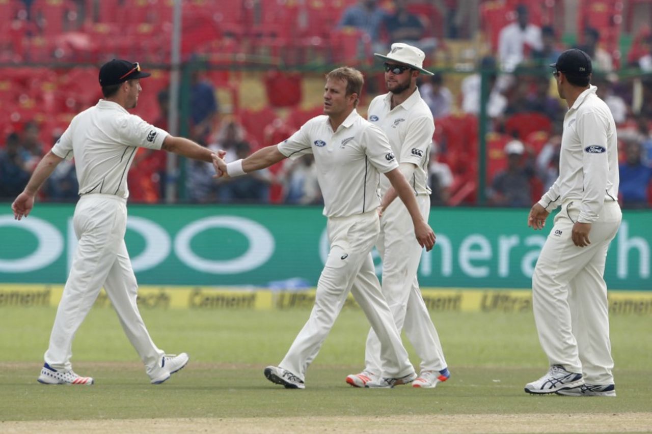 Neil Wagner took the last wicket on the second morning, India v New Zealand, 1st Test, Kanpur, 2nd day, September 23, 2016