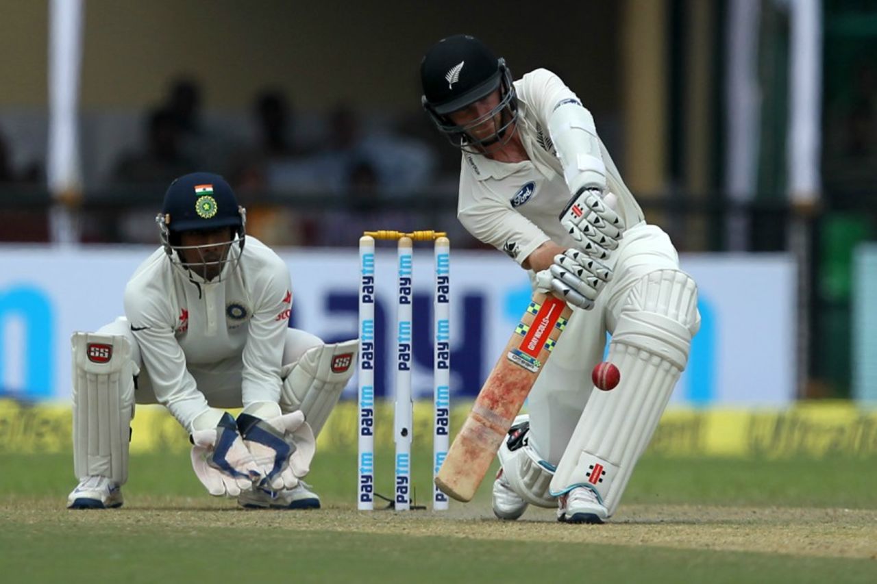 Kane Williamson used his feet to negate the spinners, India v New Zealand, 1st Test, Kanpur, 2nd day, September 23, 2016