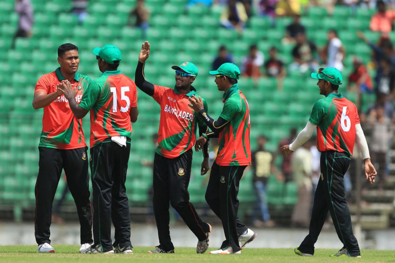 Subashis Roy is congratulated on a wicket, BCB XI v Afghanistan, Fatullah, September 23, 2016