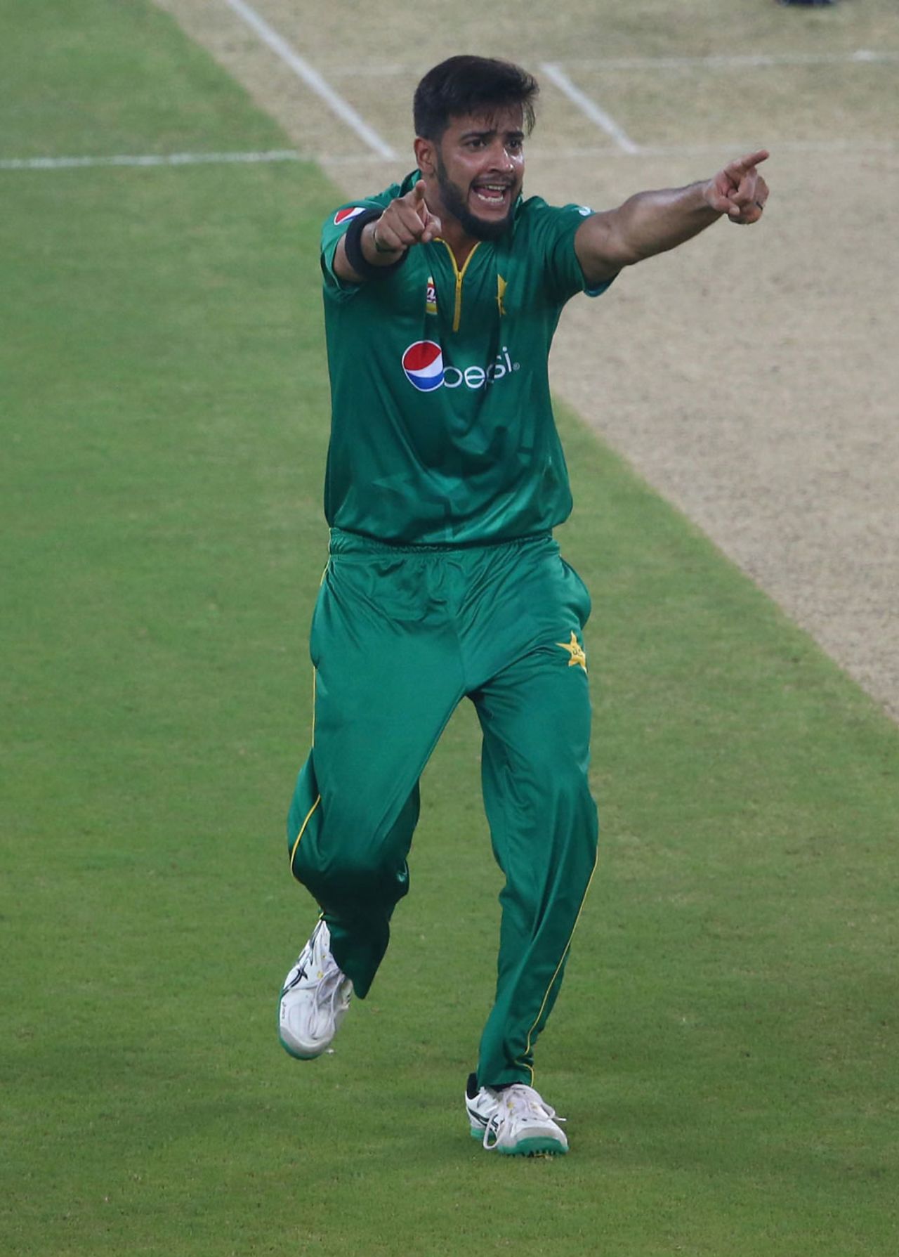 Imad Wasim appeals, Pakistan v West Indies, 1st T20I, Dubai, September 23, 2016