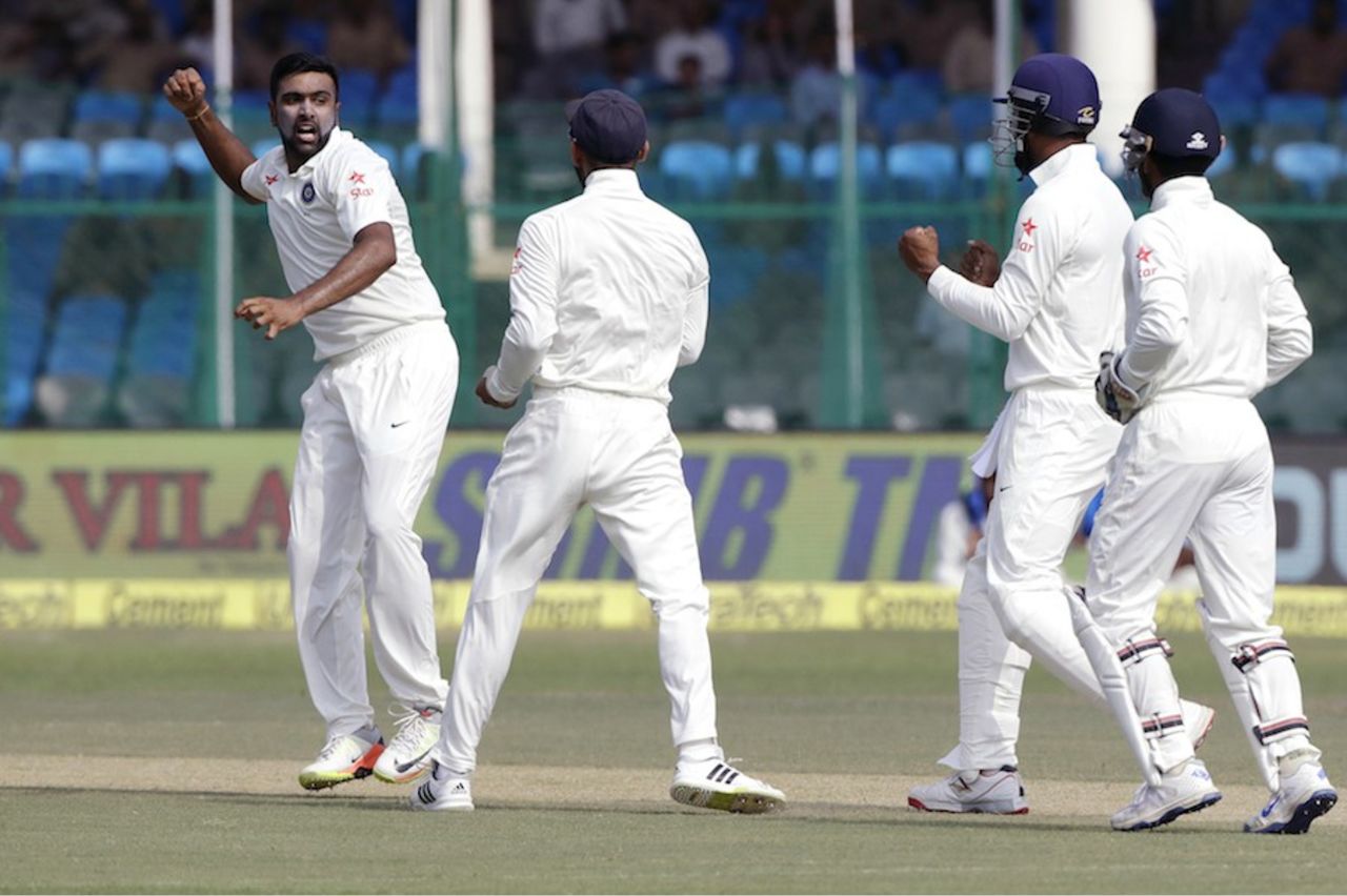 R Ashwin ran through New Zealand's top order on the third morning, India v New Zealand, 1st Test, Kanpur, 3rd day, September 24, 2016