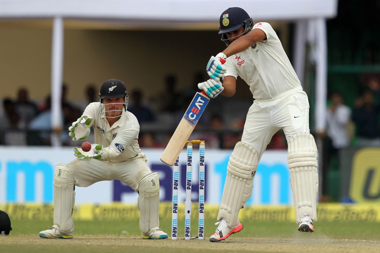 Rohit Sharma punches off the back foot, India v New Zealand, 1st Test, Kanpur, 4th day, September 25, 2016