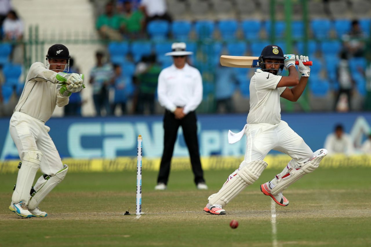 Rohit Sharma plays a square cut, India v New Zealand, 1st Test, Kanpur, 4th day, September 25, 2016