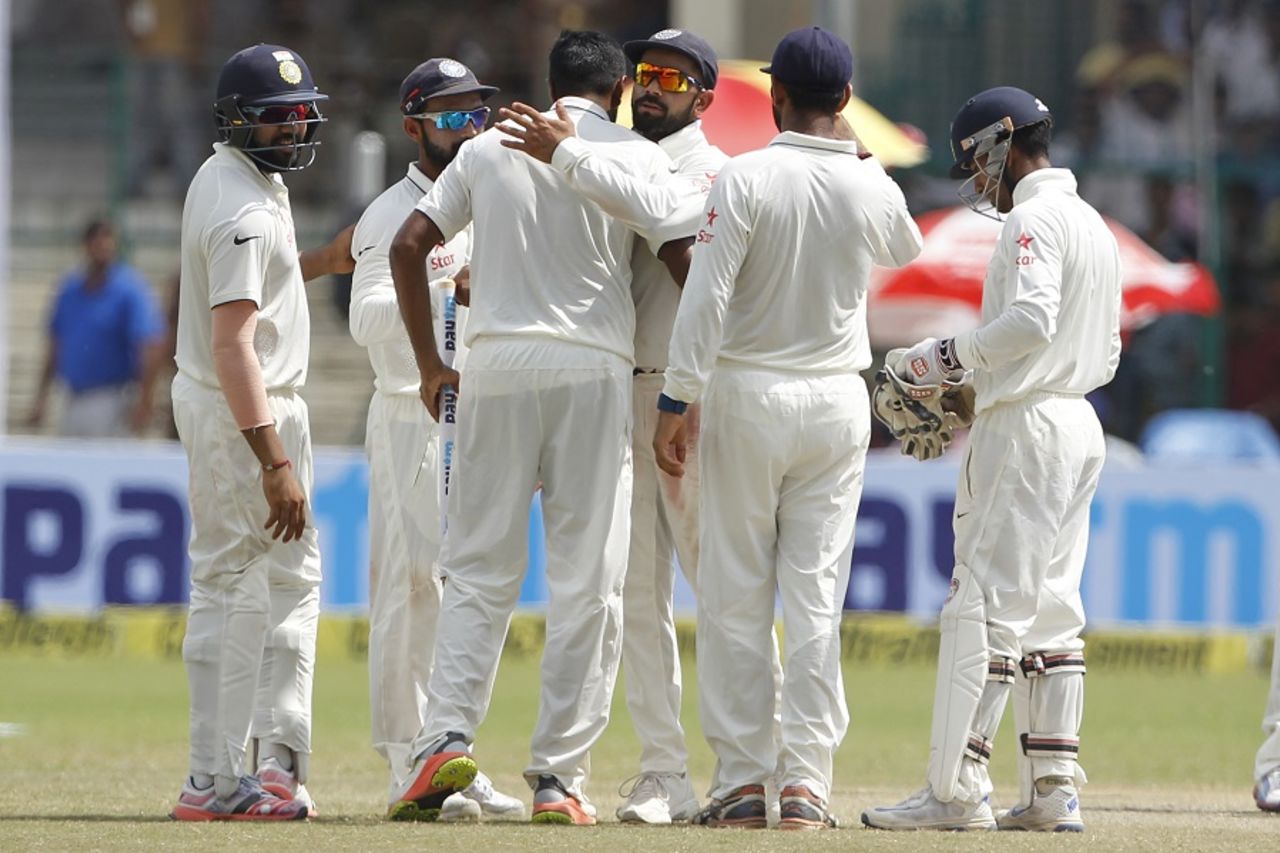 India ended their 500th Test with a 197-run win over New Zealand, India v New Zealand, 1st Test, Kanpur, 5th day, September 26, 2016