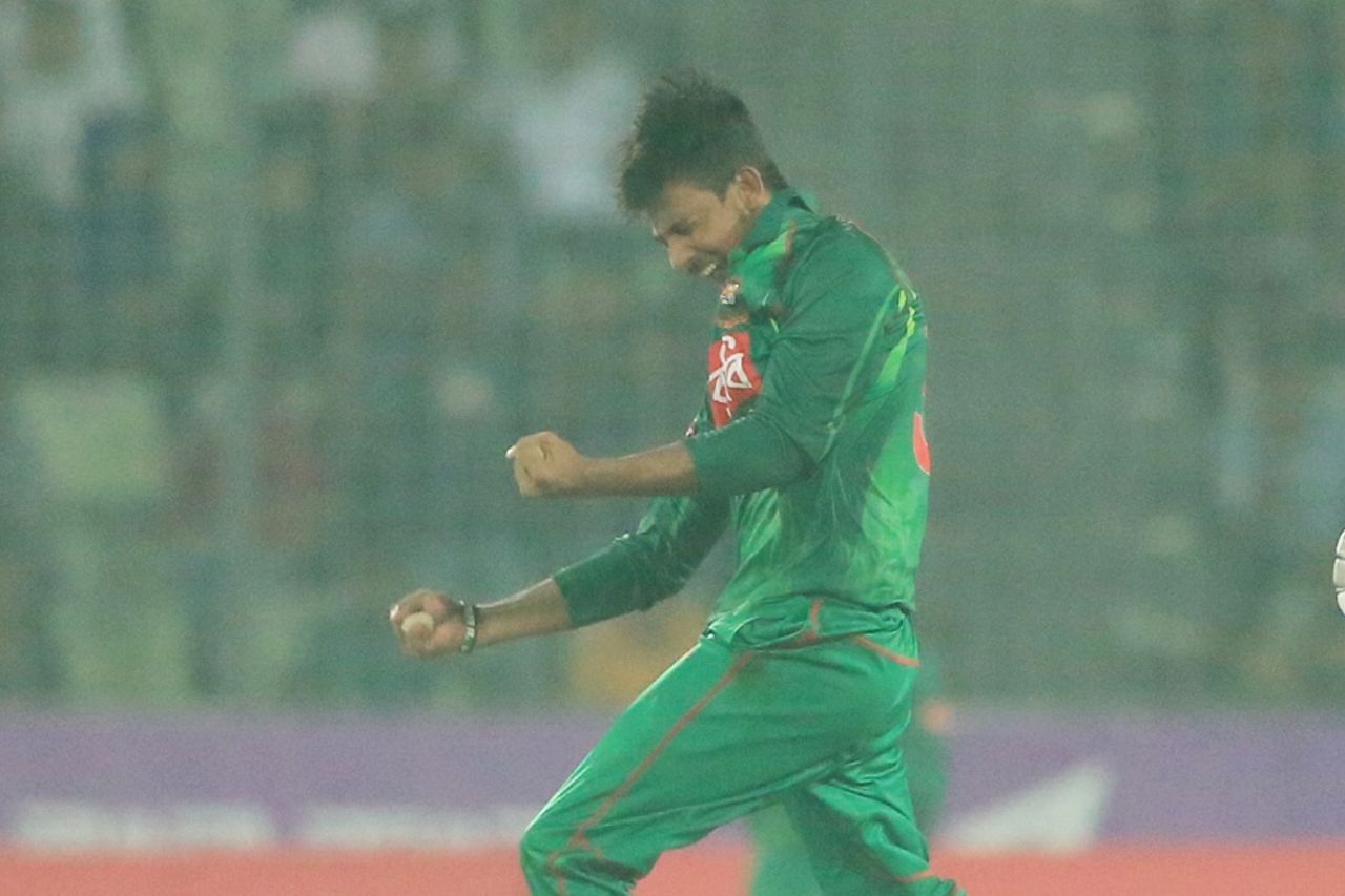 Mosaddek Hossain took a wicket with his first ball in ODI cricket, Bangladesh v Afghanistan, 2nd ODI, Mirpur, September 28, 2016