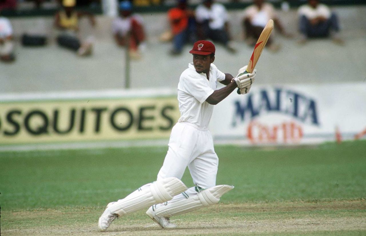 Carl Hooper bats, Port-of Spain, 1990