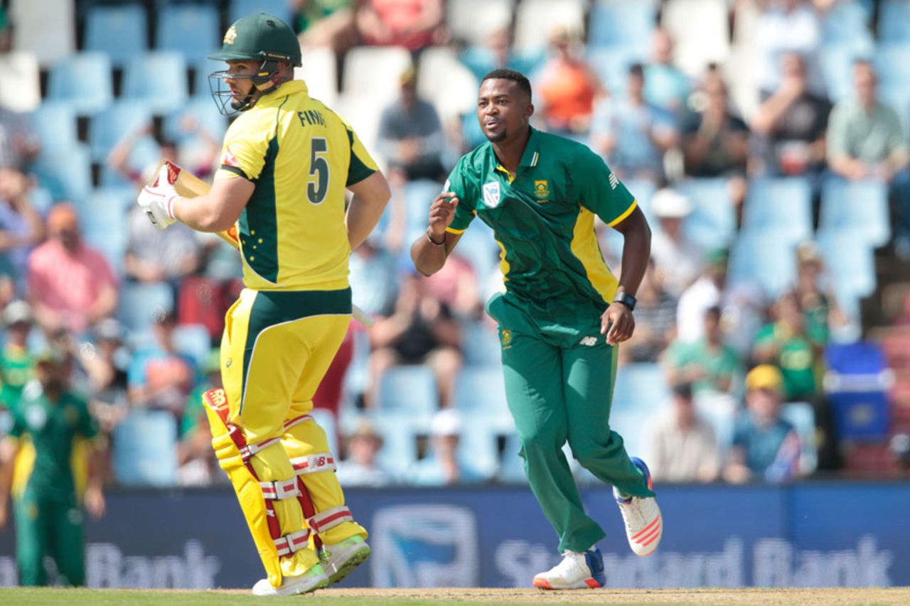 Andile Phehlukwayo removed Aaron Finch in his second over, South Africa v Australia, 1st ODI, Centurion, September 30, 2016