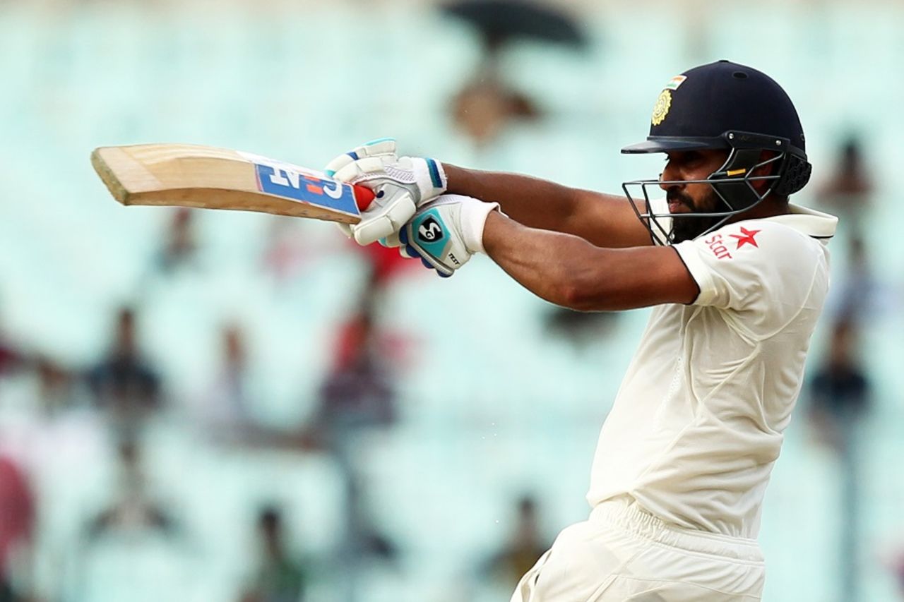 Rohit Sharma plays a pull, India v New Zealand, 2nd Test, Kolkata, 3rd day, October 2, 2016