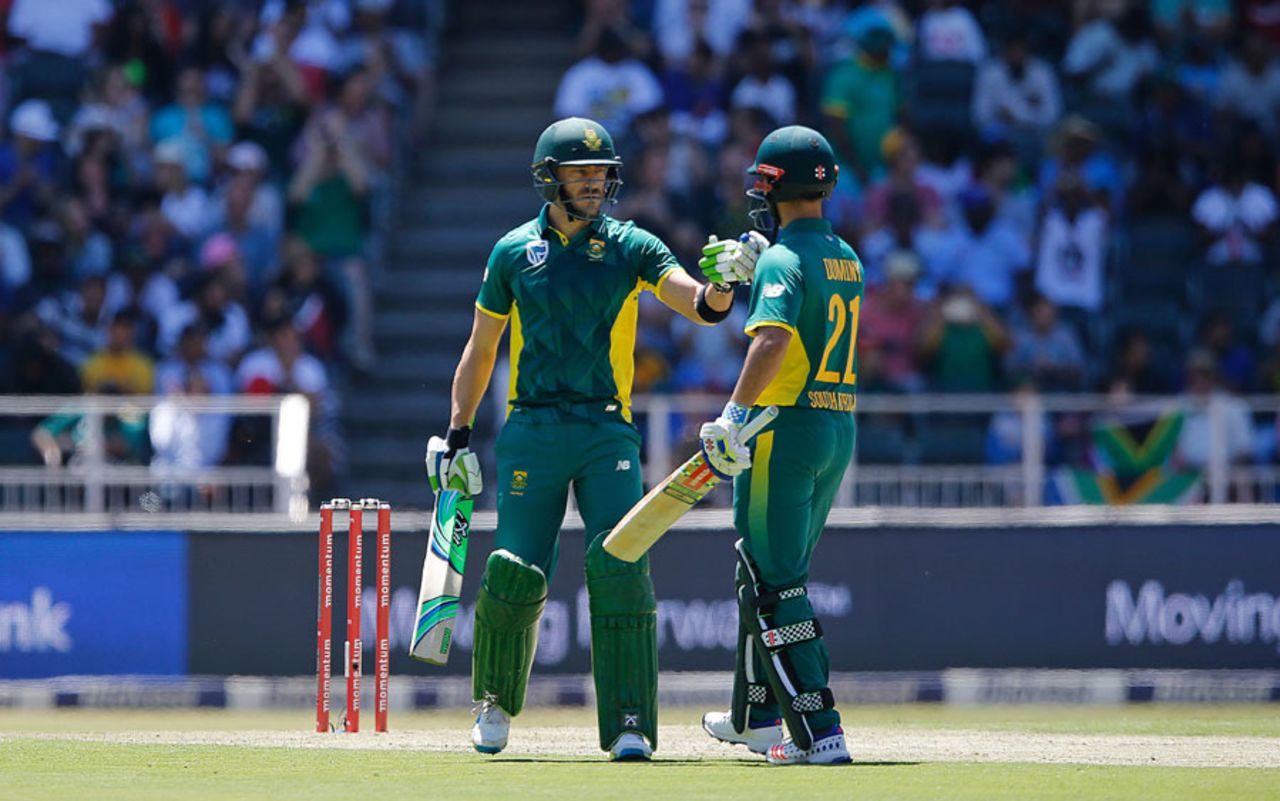 Faf du Plessis and JP Duminy pushed the score on, South Africa v Australia, 2nd ODI, Johannesburg, October 2, 2016