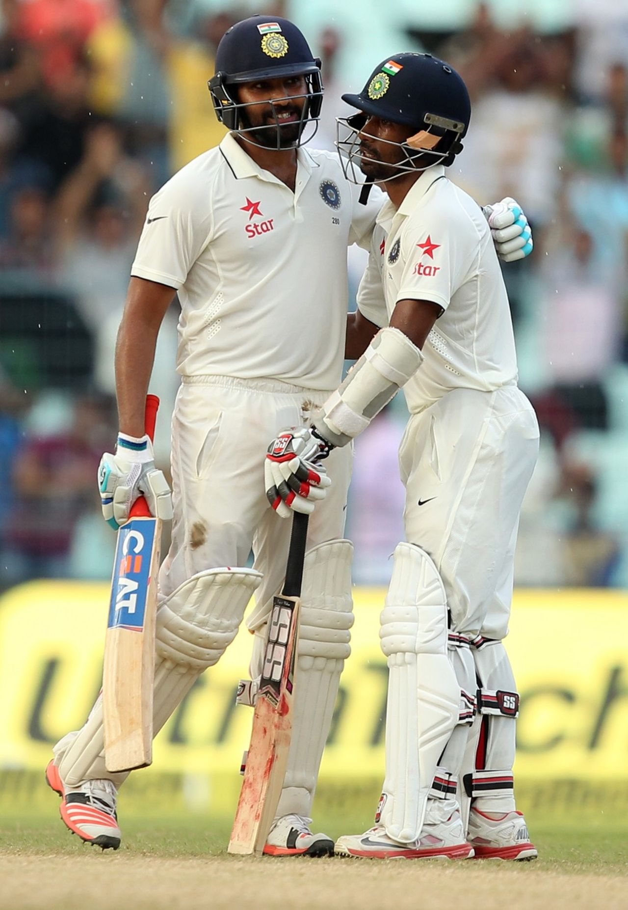 Rohit Sharma and Wriddhiman Saha added a century stand for the seventh wicket, India v New Zealand, 2nd Test, Kolkata, 3rd day, October 2, 2016