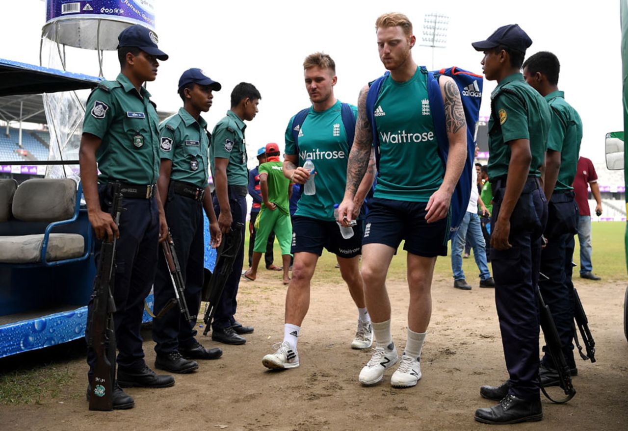 There was heavy security at England's practice, Dhaka, October 2, 2016