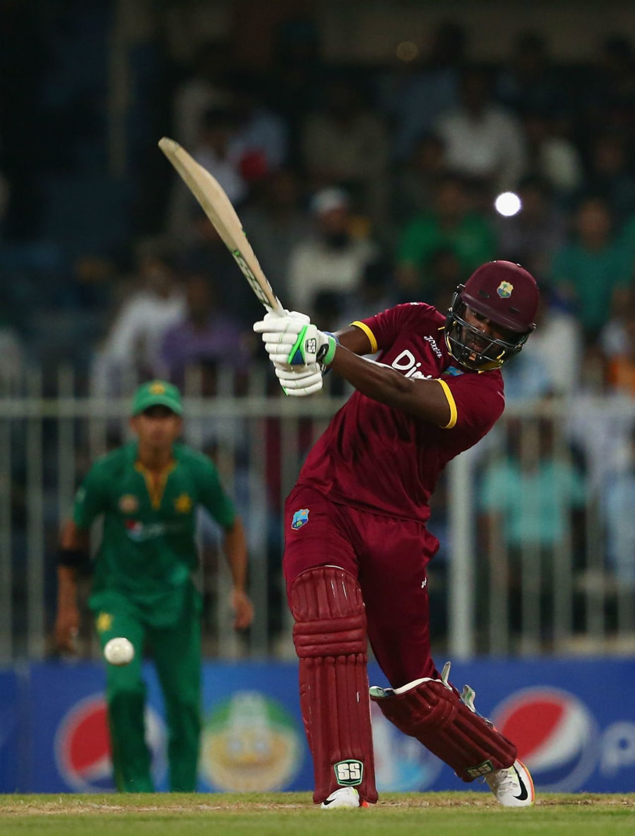 Darren Bravo lofts the ball over the infield, Pakistan v West Indies, 2nd ODI, Sharjah, October 2, 2016