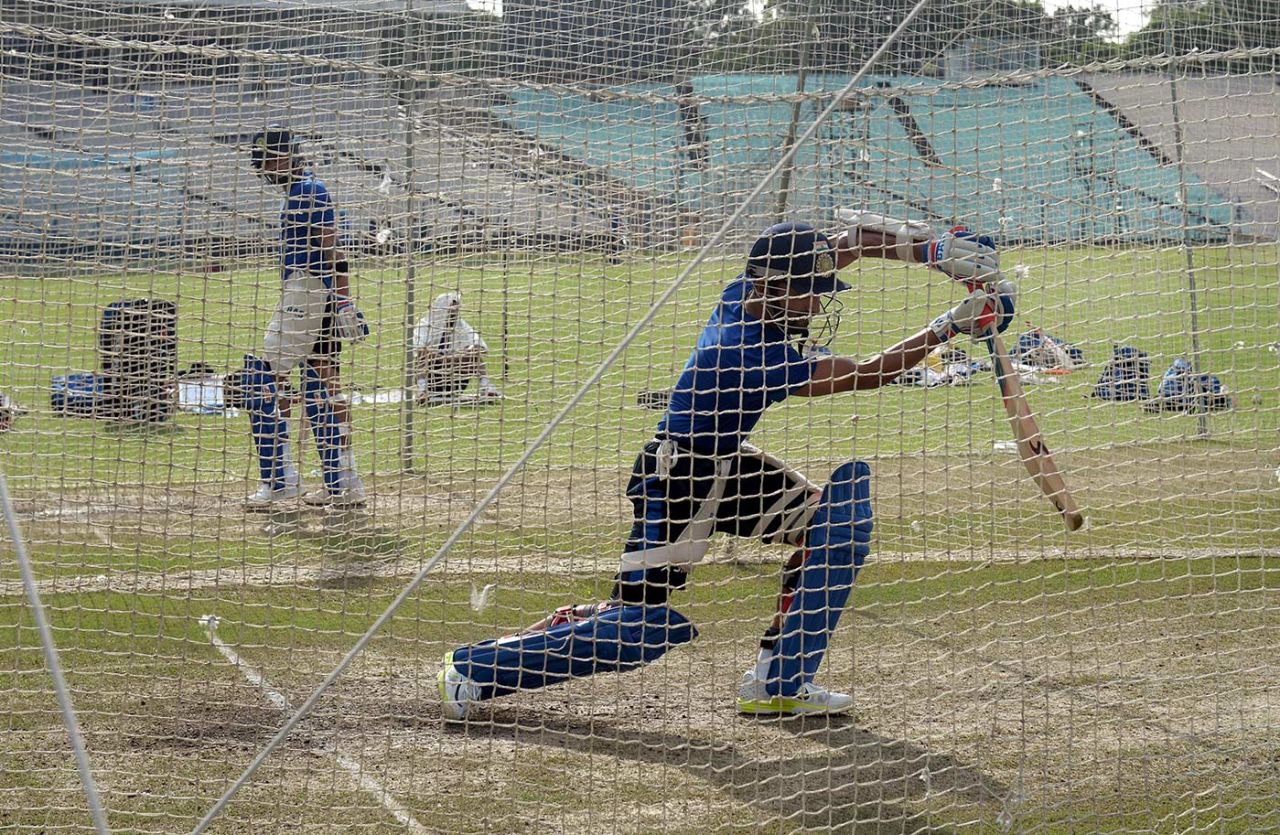 Ajinkya Rahane bats in the nets ahead of the third T20, India v South Africa, Kolkata, October 7, 2015
