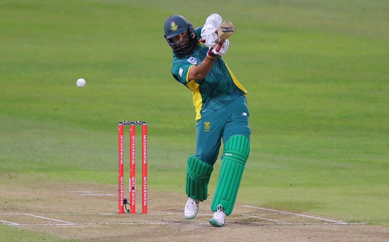 Hashim Amla plays an attacking shot during his 45, Australia v South Africa, 3rd ODI, Durban, October 5, 2016