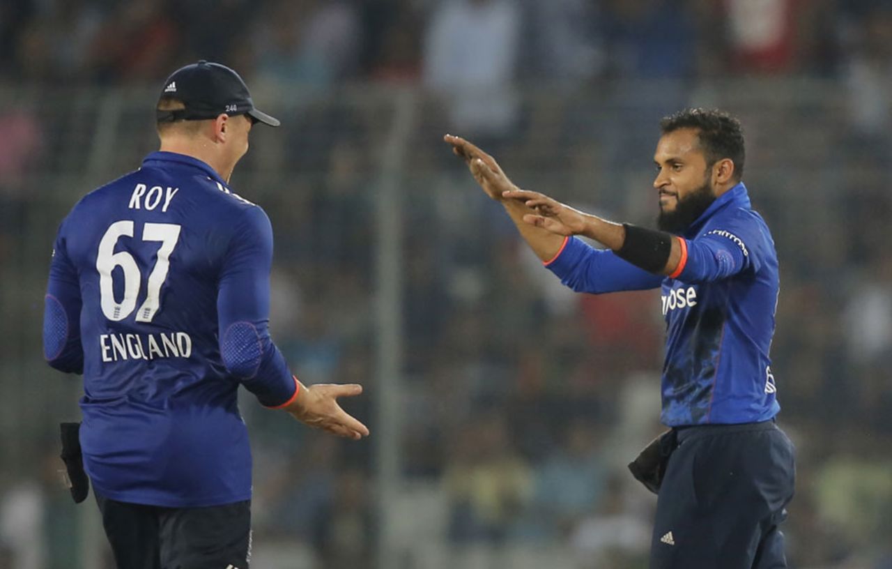 Adil Rashid picked up a couple of middle-order wickets, Bangladesh v England, 1st ODI, Dhaka, October 7, 2016