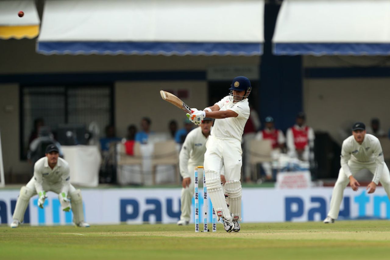 Gautam Gambhir struck consecutive sixes on his return, India v New Zealand, 3rd Test, Indore, 1st day, October 8, 2016