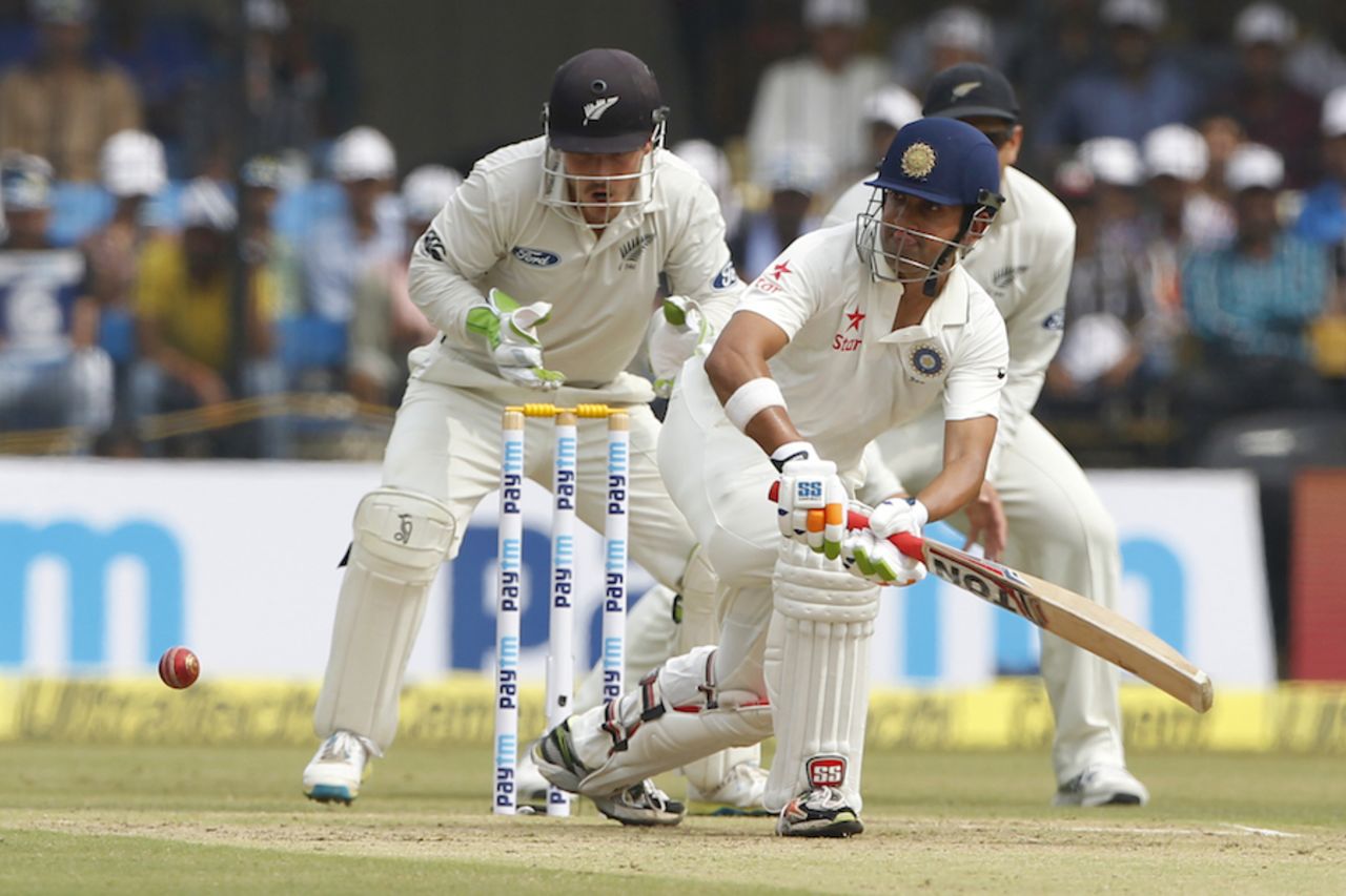 Gautam Gambhir looked comfortable against spin, as usual, India v New Zealand, 3rd Test, Indore, 1st day, October 8, 2016