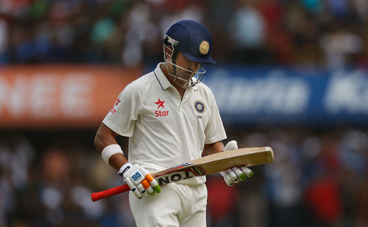 Gautam Gambhir walks back after being dismissed, India v New Zealand, 3rd Test, Indore, 1st day, October 8, 2016