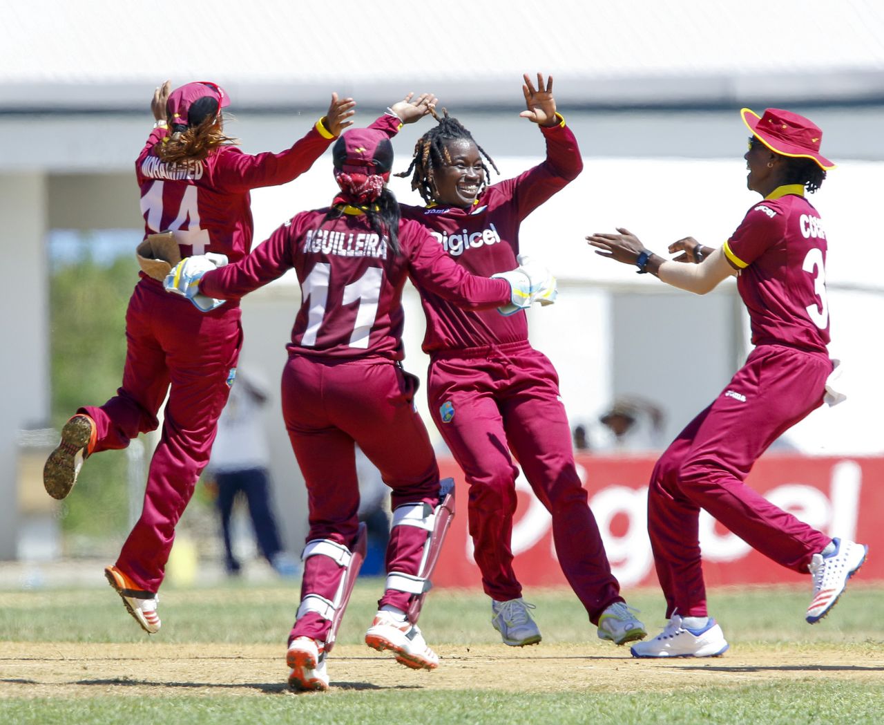 Deandra Dottin celebrates one of her three wickets, West Indies v England, 1st Women's ODI, Trelawny, October 8, 2016