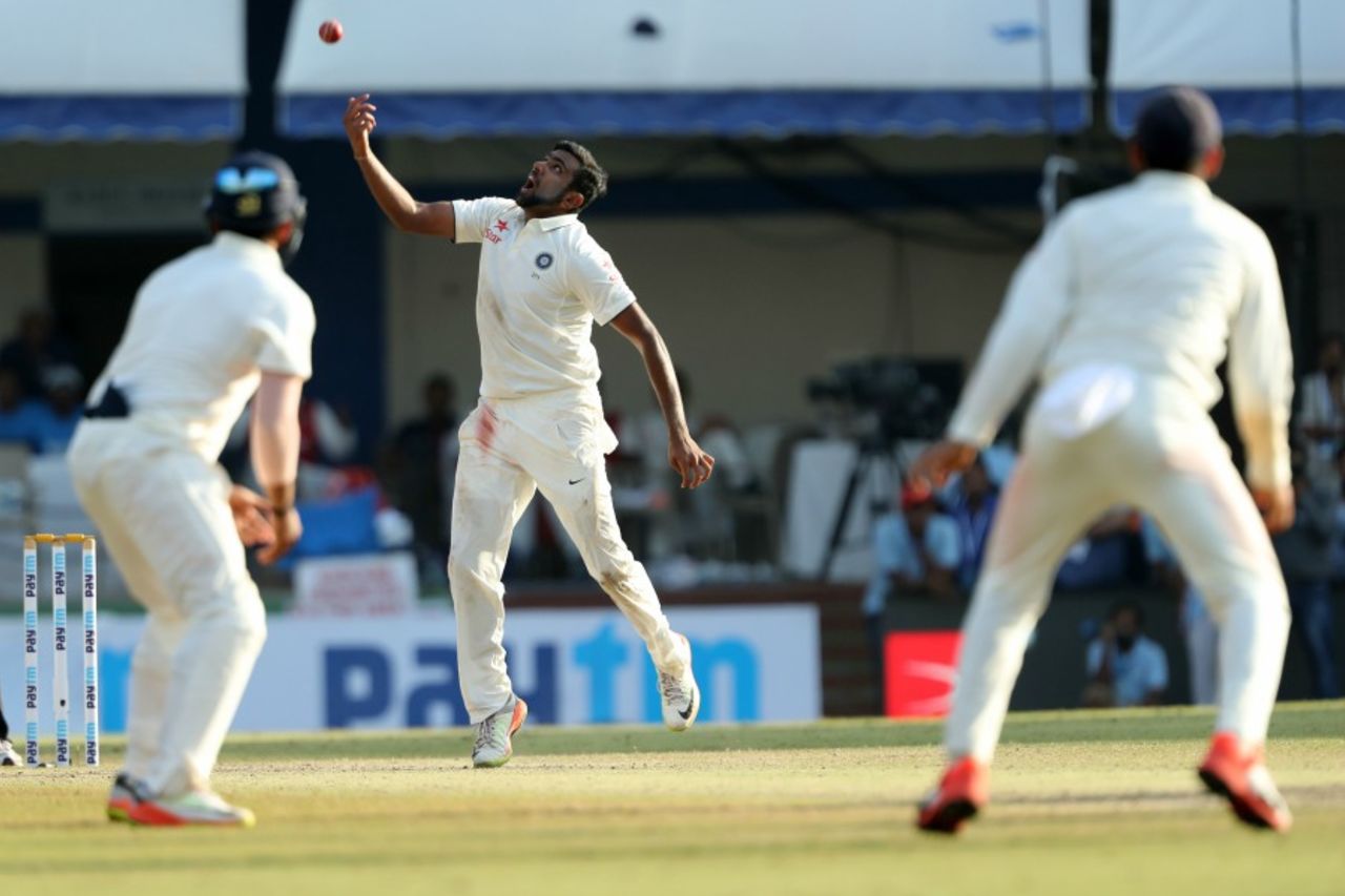 R Ashwin took the last wicket to fall, India v New Zealand, 3rd Test, Indore, 4th day, October 11, 2016