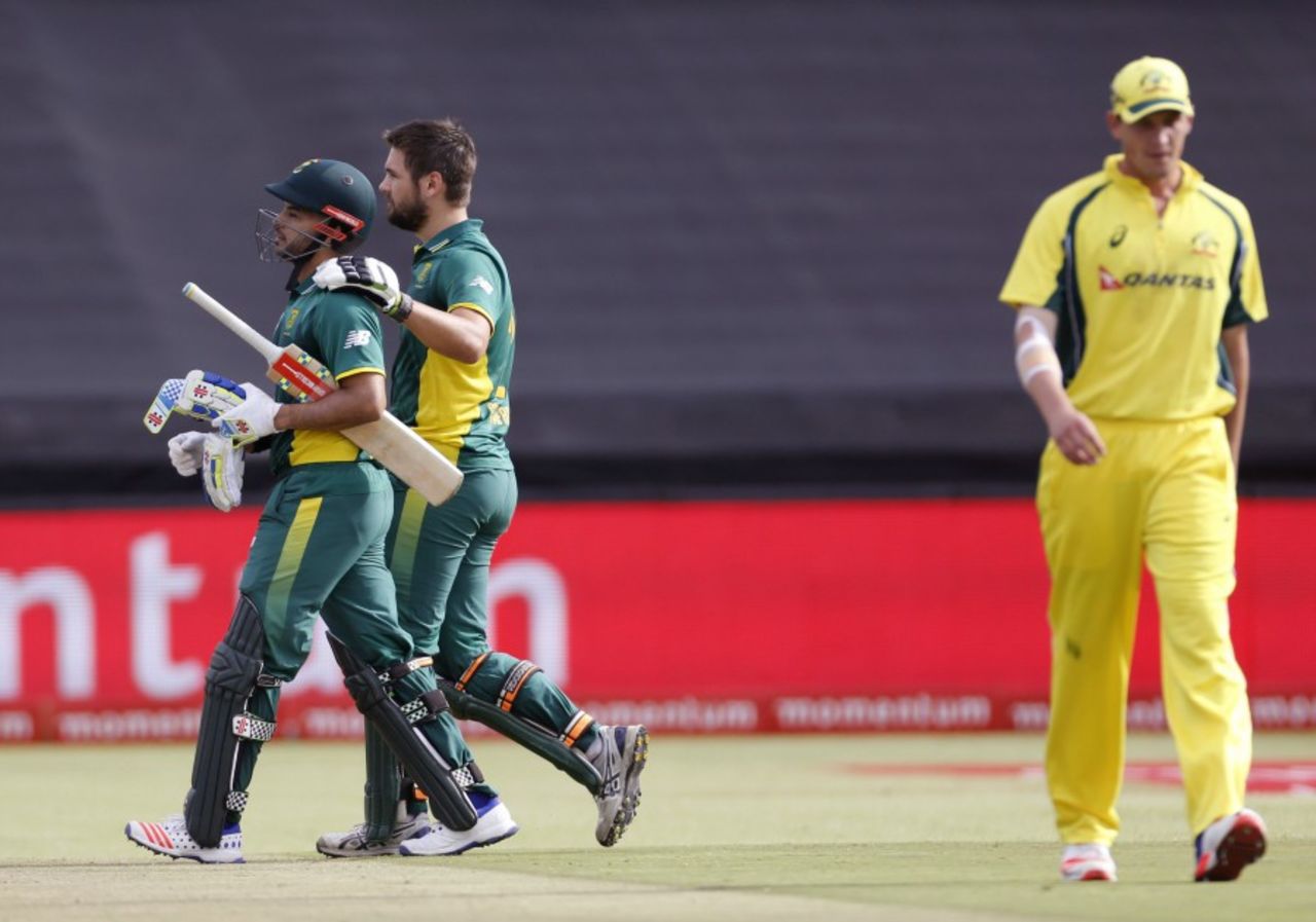 Rilee Rossouw and JP Duminy shared the highest fourth-wicket stand for South Africa against Australia, South Africa v Australia, 5th ODI, Cape Town, October 12, 2016
