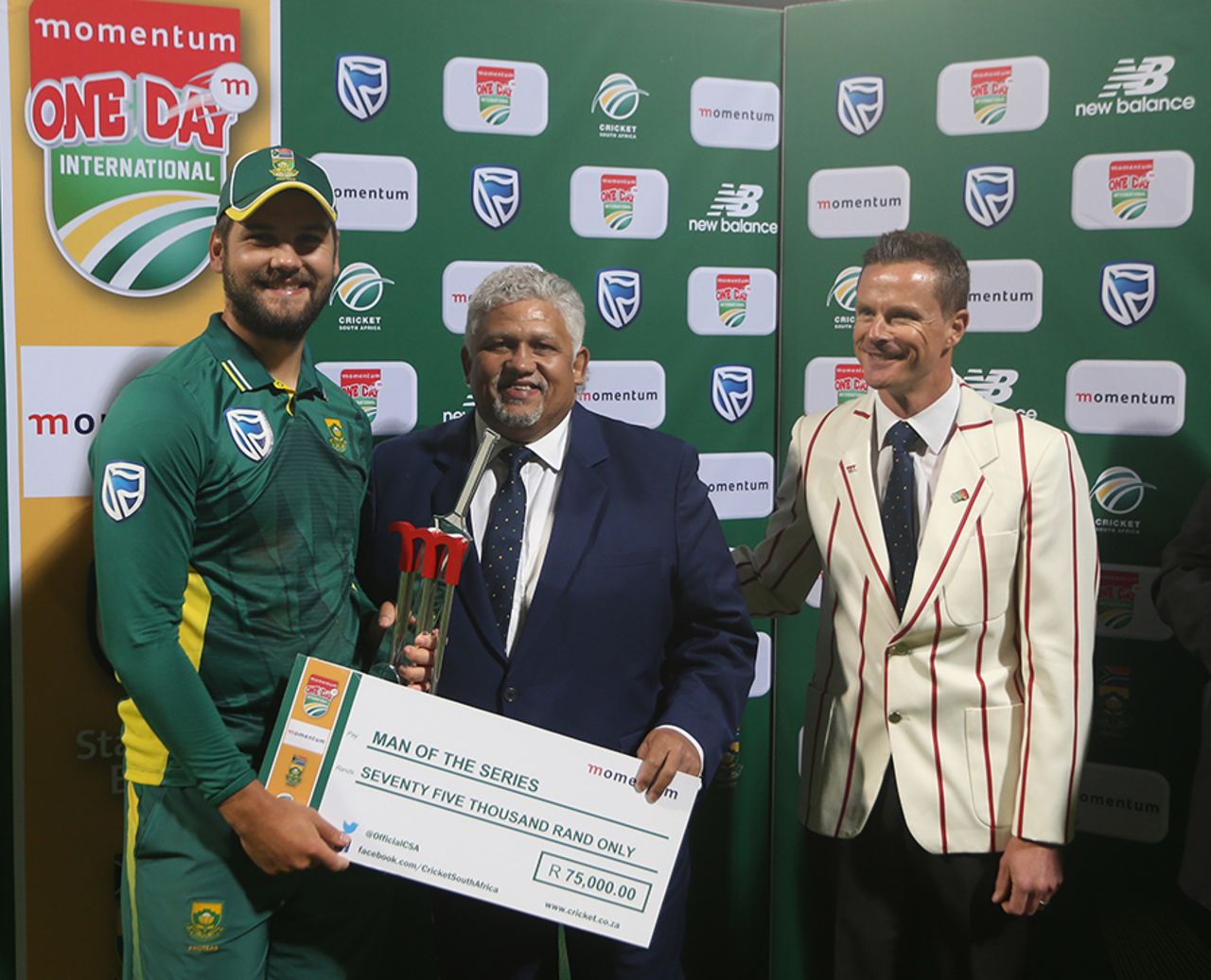 Rilee Rossouw was named Player of the Series, South Africa v Australia, 5th ODI, Cape Town, October 12, 2016