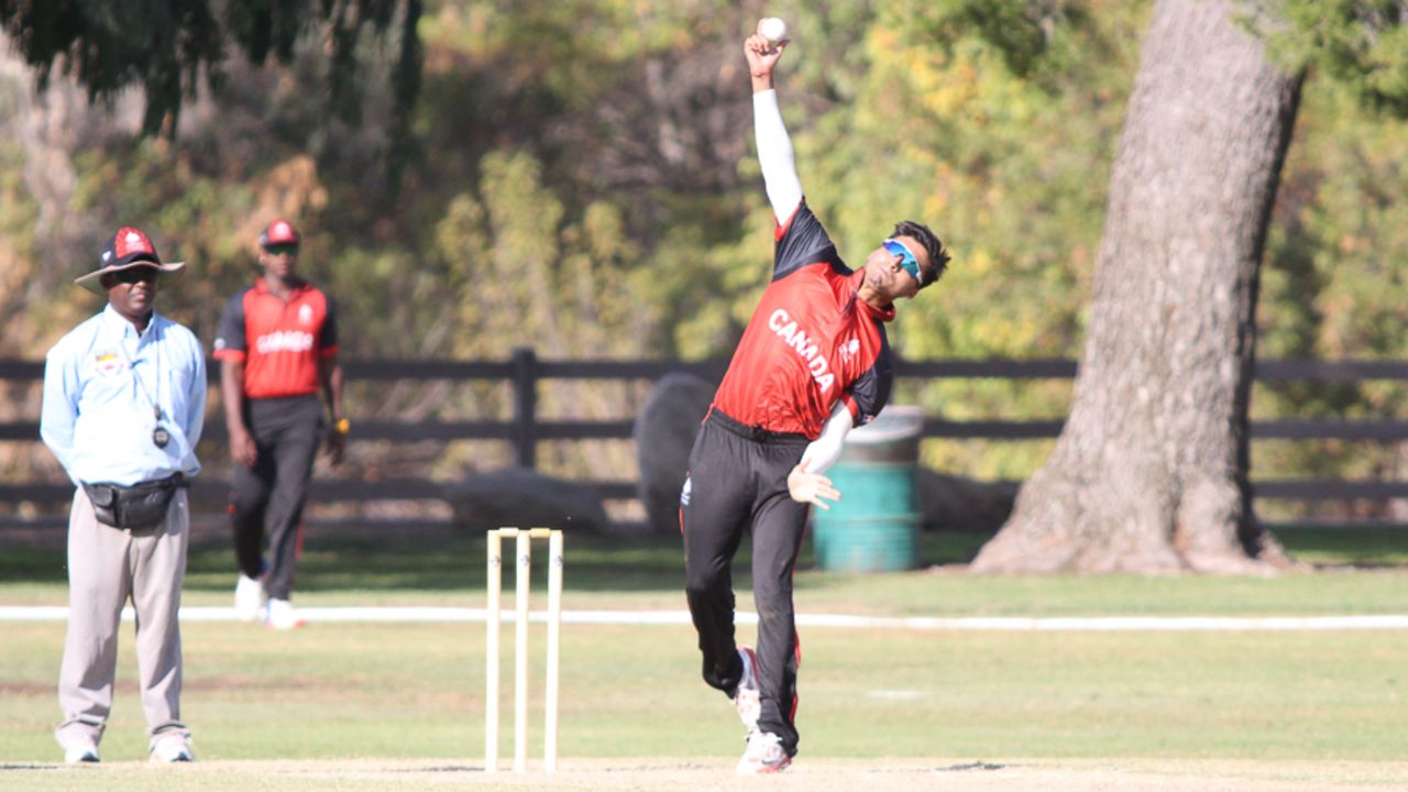 Nitish Kumar took 2 for 13 in six overs, USA v Canada, Auty Cup, Los Angeles, October 13, 2016