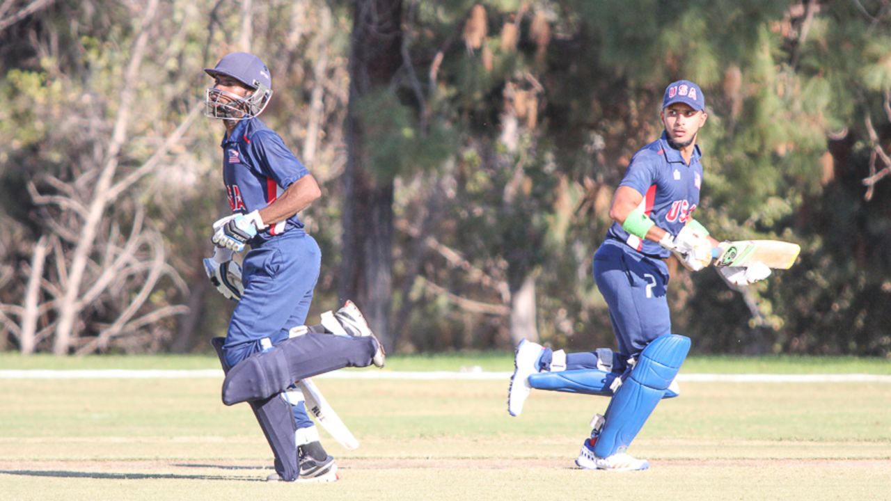 Akeem Dodson and Fahad Babar added a USA-record 127 runs for the fourth wicket, USA v Canada, Auty Cup, Los Angeles, October 14, 2016