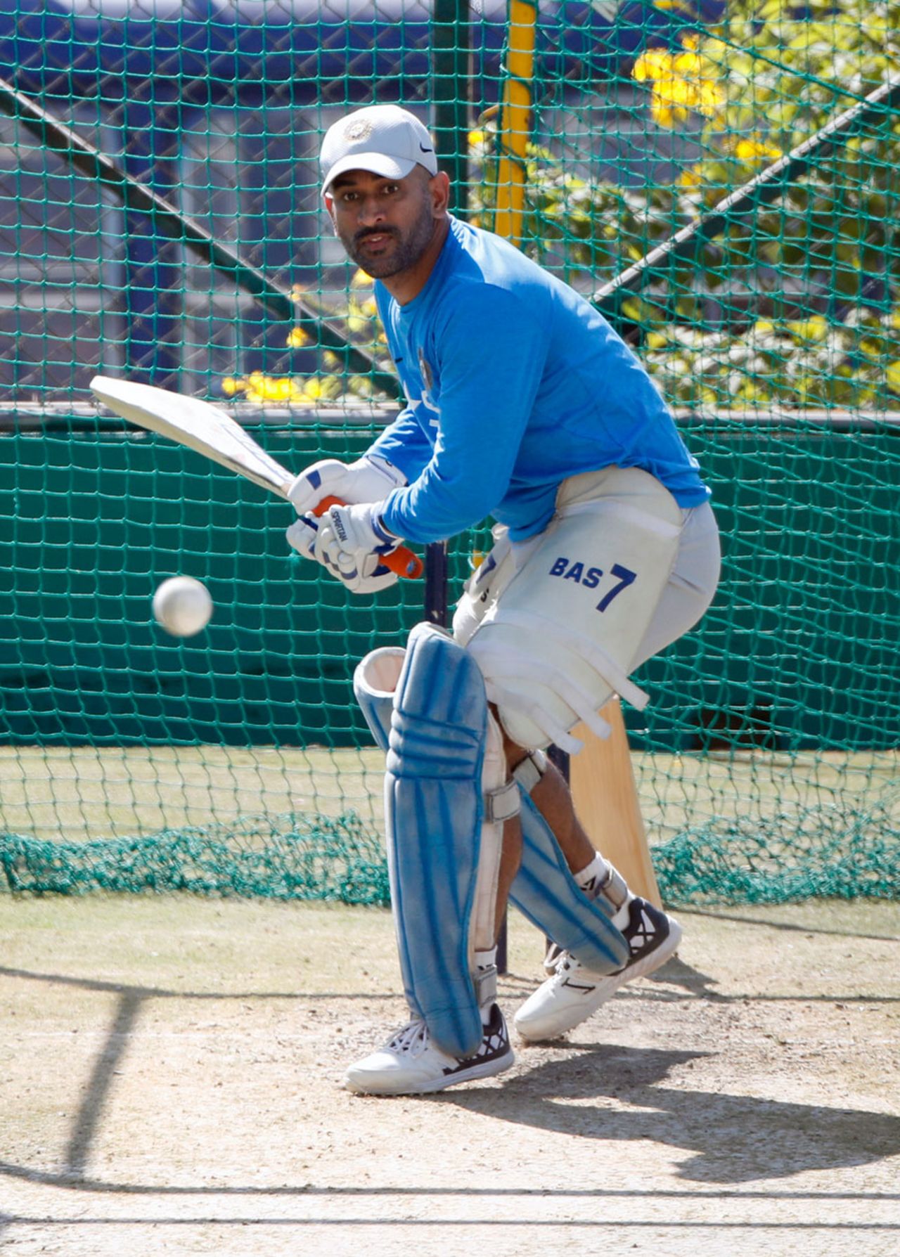 MS Dhoni has a bat in the nets, Dharamsala, October 15, 2016