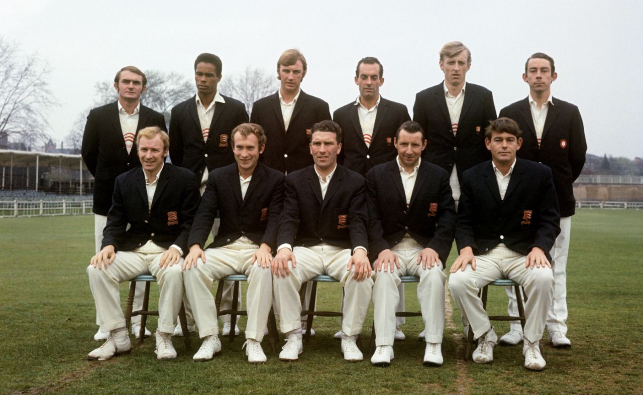 The 1969 Essex squad. Back row (from left): Lee Irvine, Keith Boyce, John Lever, Brian Ward, Stuart Turner and David Acfield. Front row: Brian Edmeades, Keith Fletcher, Brian Taylor, Gordon Barker and Robin Hobbs