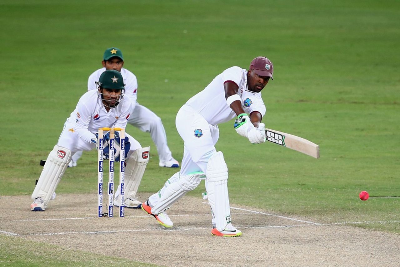 Darren Bravo works the ball into the leg side, Pakistan v West Indies, 1st Test, Dubai, 3rd day, October 15, 2016