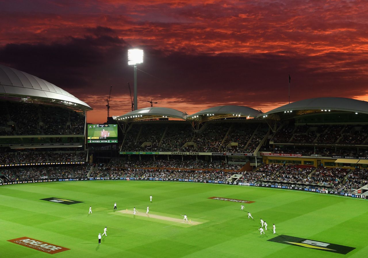 In the spotlight: The first day of day-night Test cricket had over 47,000 fans in attendance, Australia v New Zealand, 3rd Test, 1st day, Adelaide, November 27, 205